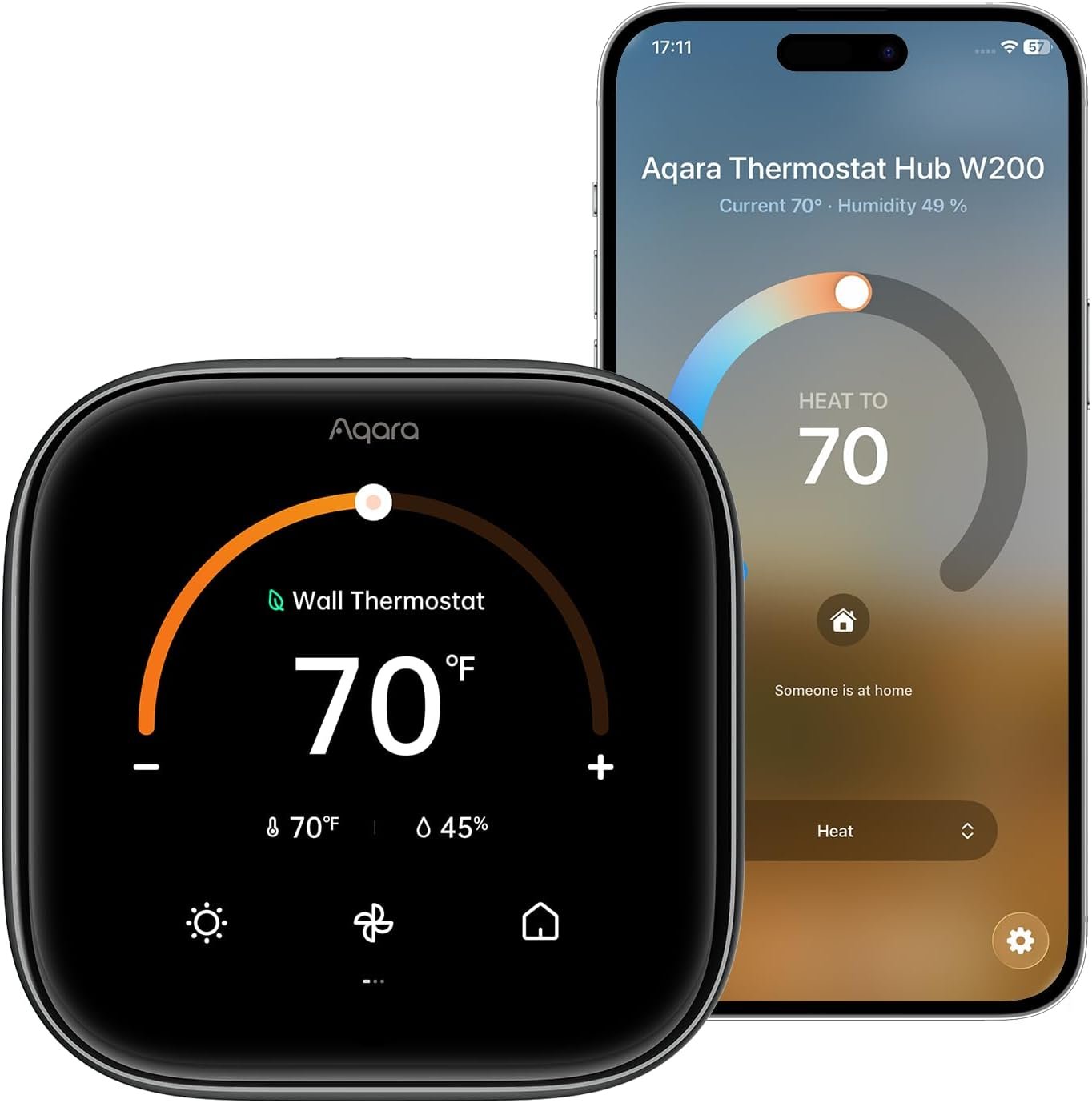 Aqara Smart Thermostat W200 with Apple Adaptive Temperature & Clean Energy Guidance, 4″ Touchscreen, Matter Controller, Built-in Radar Sensor, Works with Apple Home, Siri, Google Assistant, Alexa