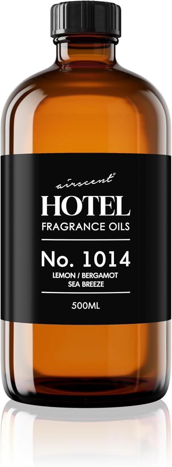 AirScent Hotel Diffuser Oil No. 1014 – Iconic 5-Star Hotel Blend – 500 mL | Lemon Bergamot Sea Breeze – Coastal Blend – Fragrance Oil for Ultrasonic and Waterless Diffusers and Crafting