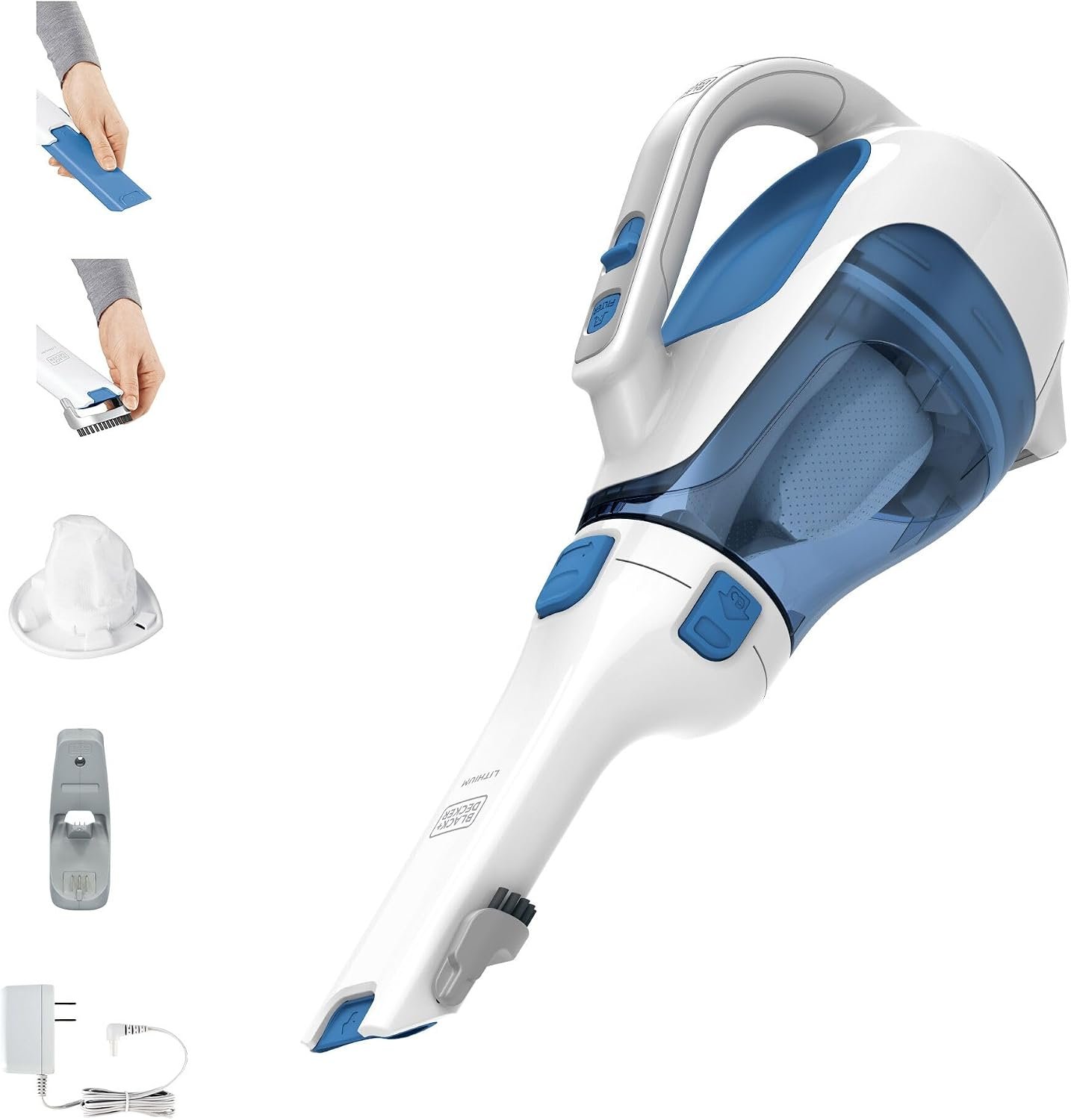 BLACK+DECKER dustbuster Handheld Vacuum, Cordless Car Vacuum Portable 12V, with Rotating and Extendable Nozzle (HHVI320JR02)