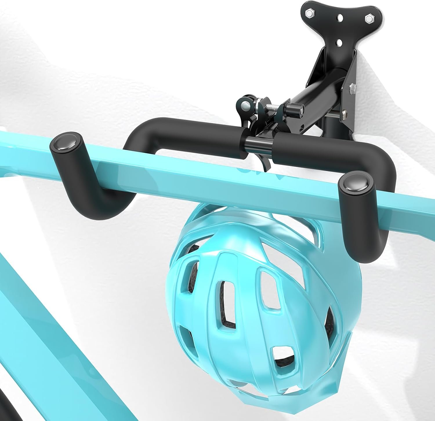 Housolution Bike Wall Mount – [1 Pack] EVA Foam Padded up to 48.5 lbs, Carbon Steel, Valve Mechanism, Heavy-Duty Adjustable Bike Wall Hanger for Road, Mountain and Hybrid Bikes, Garage & Apartment
