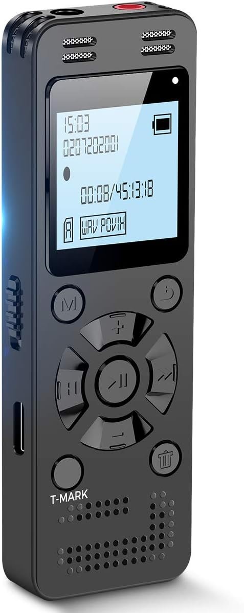 128GB Digital Voice Recorder for Lectures Meetings – EVIDA 9296 Hours Voice Activated Recording Device Audio Recorder with Playback,Password