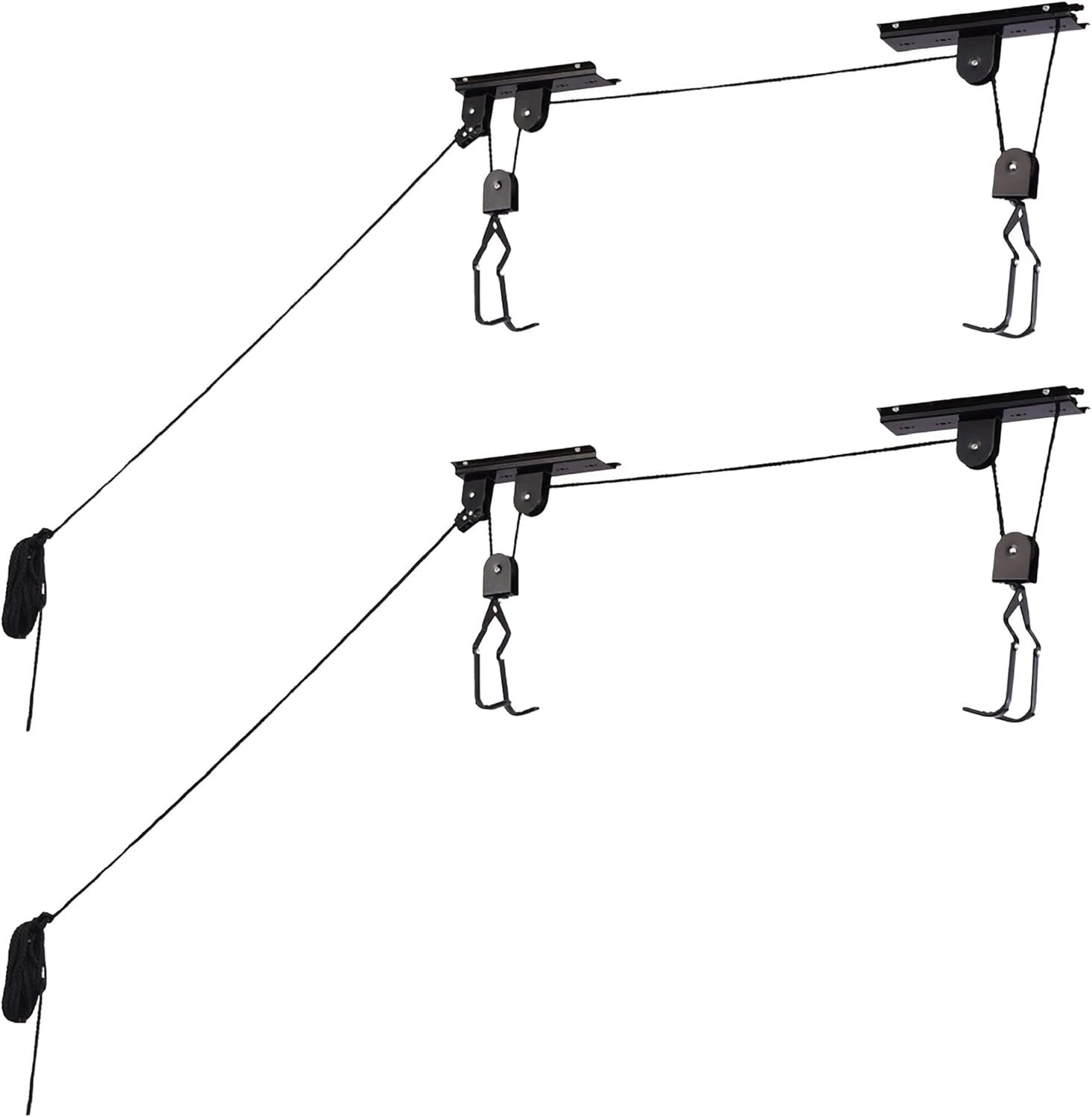 Bike Hanger – Overhead Hoist Pulley System with 100lb Capacity for Bicycles or Ladders – Secure Garage Ceiling Storage by Rad Sportz