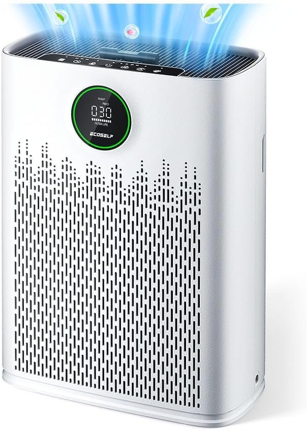 Air Purifiers for Home Large Room, Cover Up to 2400 Ft² with True HEPA Filter, Smart Mode, PM2.5 Air Quality Display, 22dB Sleep Mode, Aromatherapy with 2X-Purification & 360°Air Outlet, HAP603
