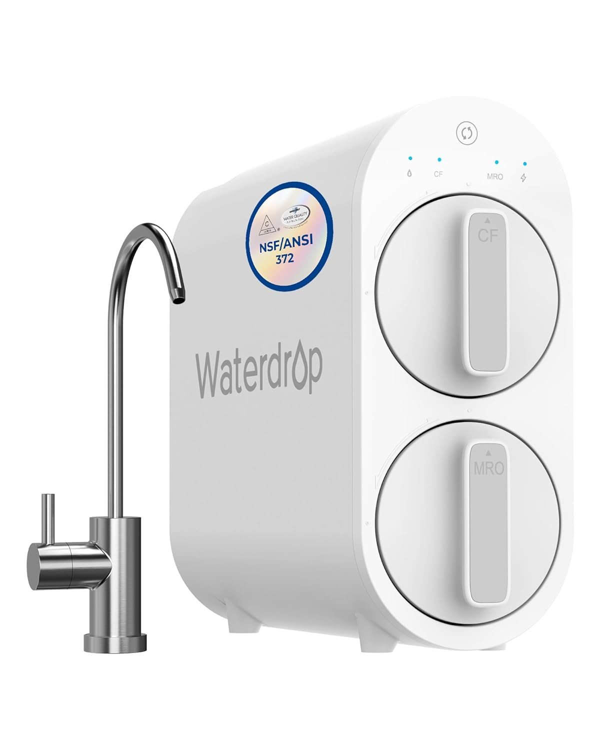 Waterdrop G2 Reverse Osmosis System, 7 Stage Tankless RO Water Filter System, Under Sink Water Filtration System, 400 GPD, 1:1 Pure to Drain, Reduces TDS, USA Tech