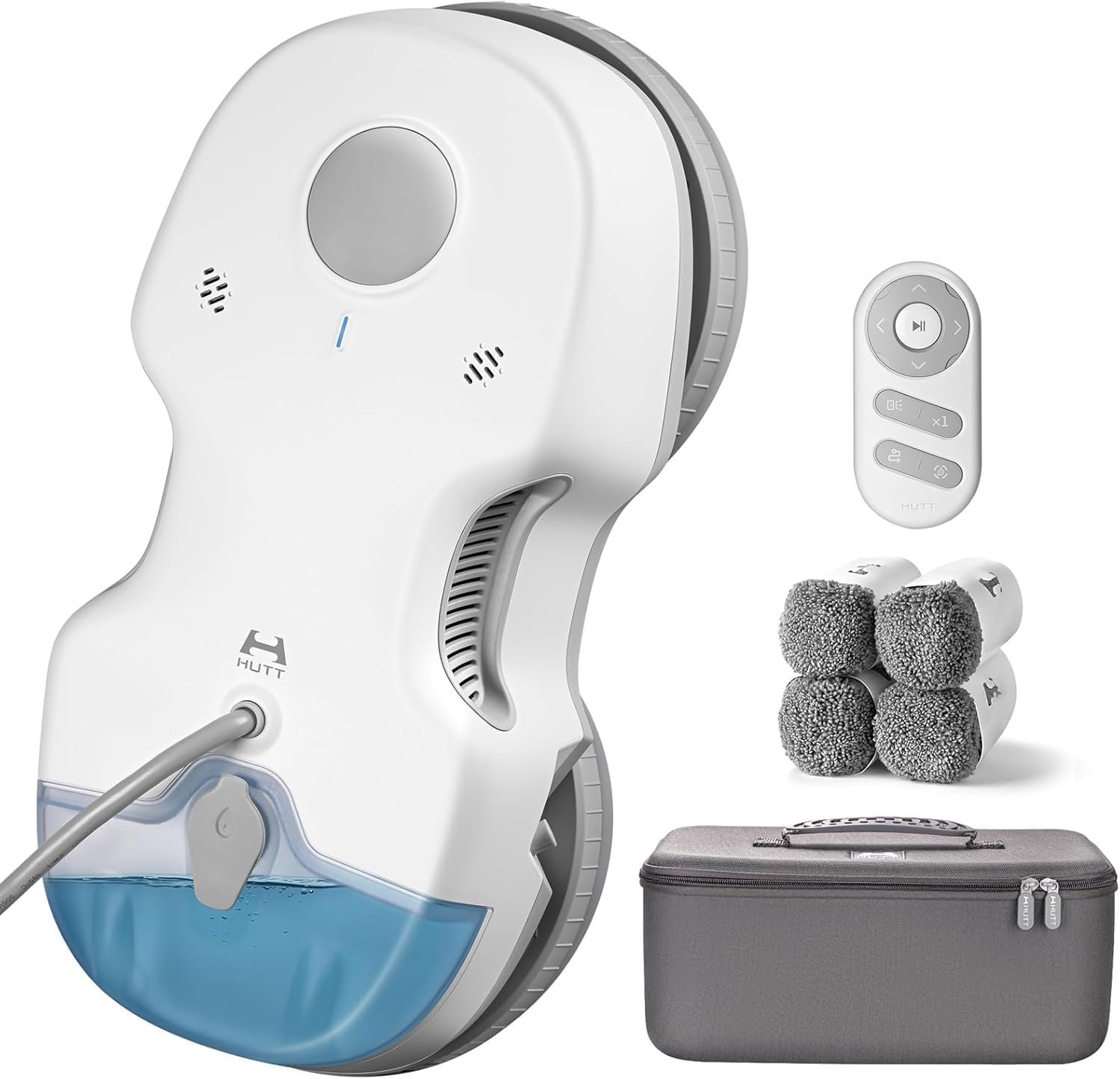 HUTT S7 Window Cleaning Robot, 6500Pa Suction, 3D Floating Chassis, HydroJet Water Spray 80ml Tank, Multiple Safety Systems, SLAM 4.0 Navigation, 8 x Cloths, All-in-One Storage Box