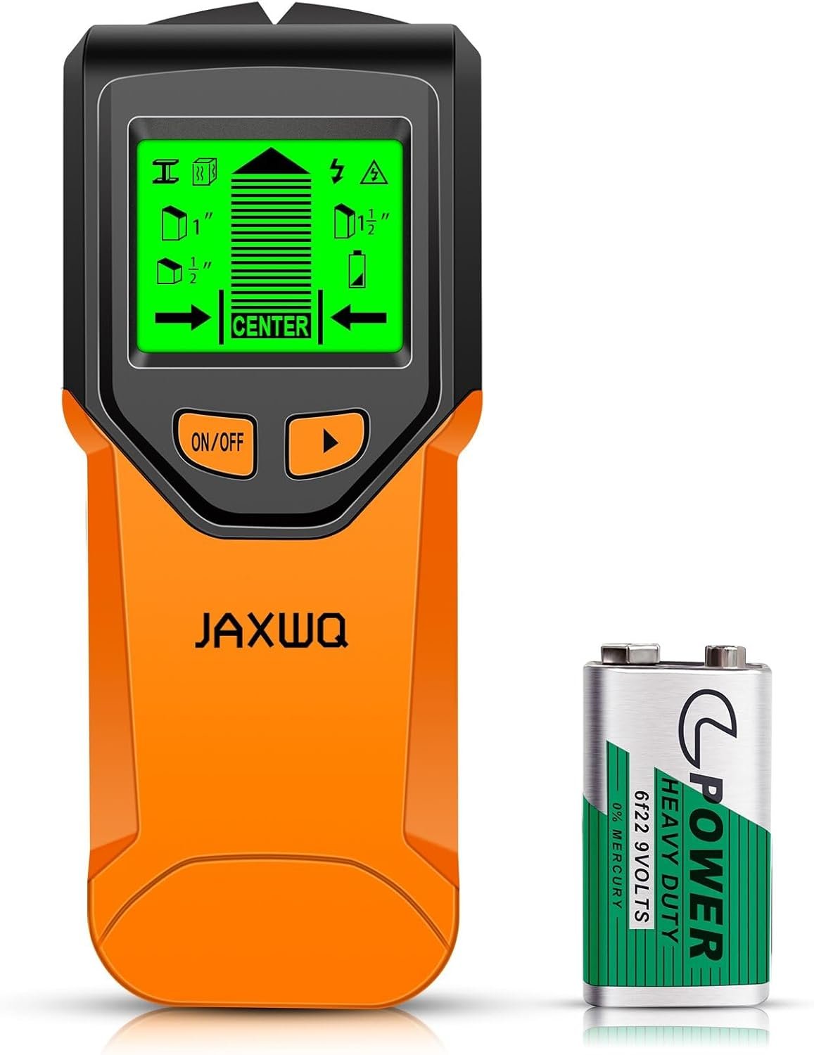 Stud Finder Wall Scanner – 5 in 1 Stud Finder Tool w/Smart Chip and HD LCD Display, Stud Detector Beam Finders for the Center and Edge of Wood AC Wire Metal Studs Joist Pipe (Orange Juice)