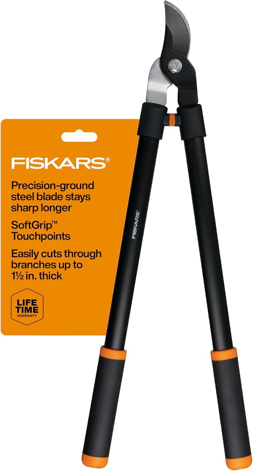 Fiskars 28″ Loppers for Tree Trimming, Heavy Duty, Rust-Resistant Sharp Bypass Steel Blade Loppers, Branch Cutter up to 1.5″ Diameter Cut Capacity, Shock-Absorbing Handle, Garden Tools