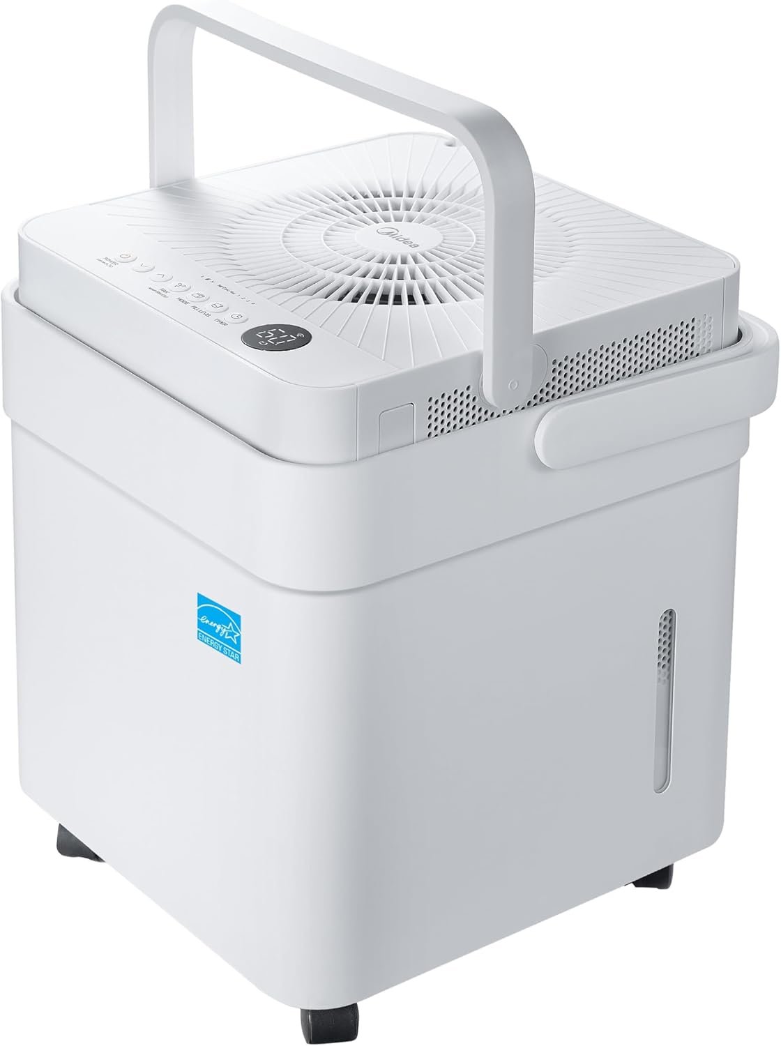 Midea Cube 50 Pint Dehumidifier for Basement and Rooms at Home for up to 4,500 Sq. Ft., Smart Control, Compatible with Alexa (White), Drain Hose Included