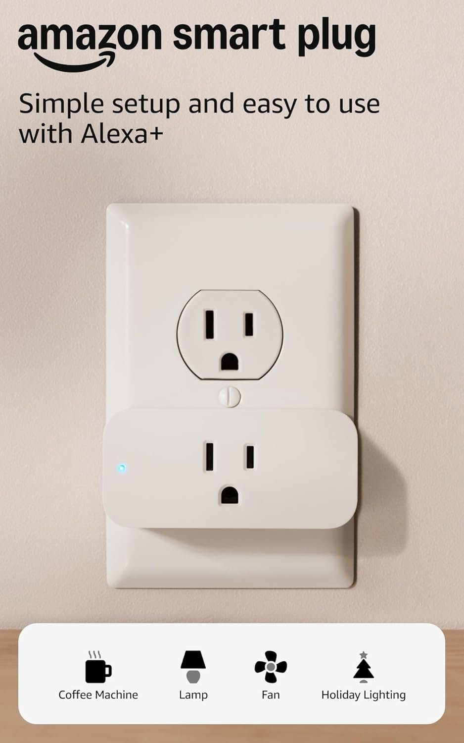 Amazon Smart Plug, Works with Alexa, Simple Setup, Endless Possibilities
