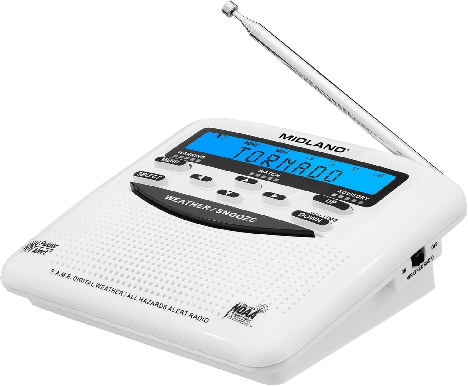 Midland – WR120B – NOAA Emergency Weather Alert Radio – Localized Programming, Trilingual Display, 60+ Emergency Alerts, Alarm, Selectable Alert Tone