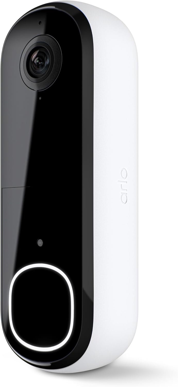 Arlo Video Doorbell 2K (2nd Gen, Latest Release), Wireless or Wired, Package Detection, Person & Vehicle Recognition, 1-Month Secure Plan, 2-Way Audio, Night Vision, Head to Toe Video View