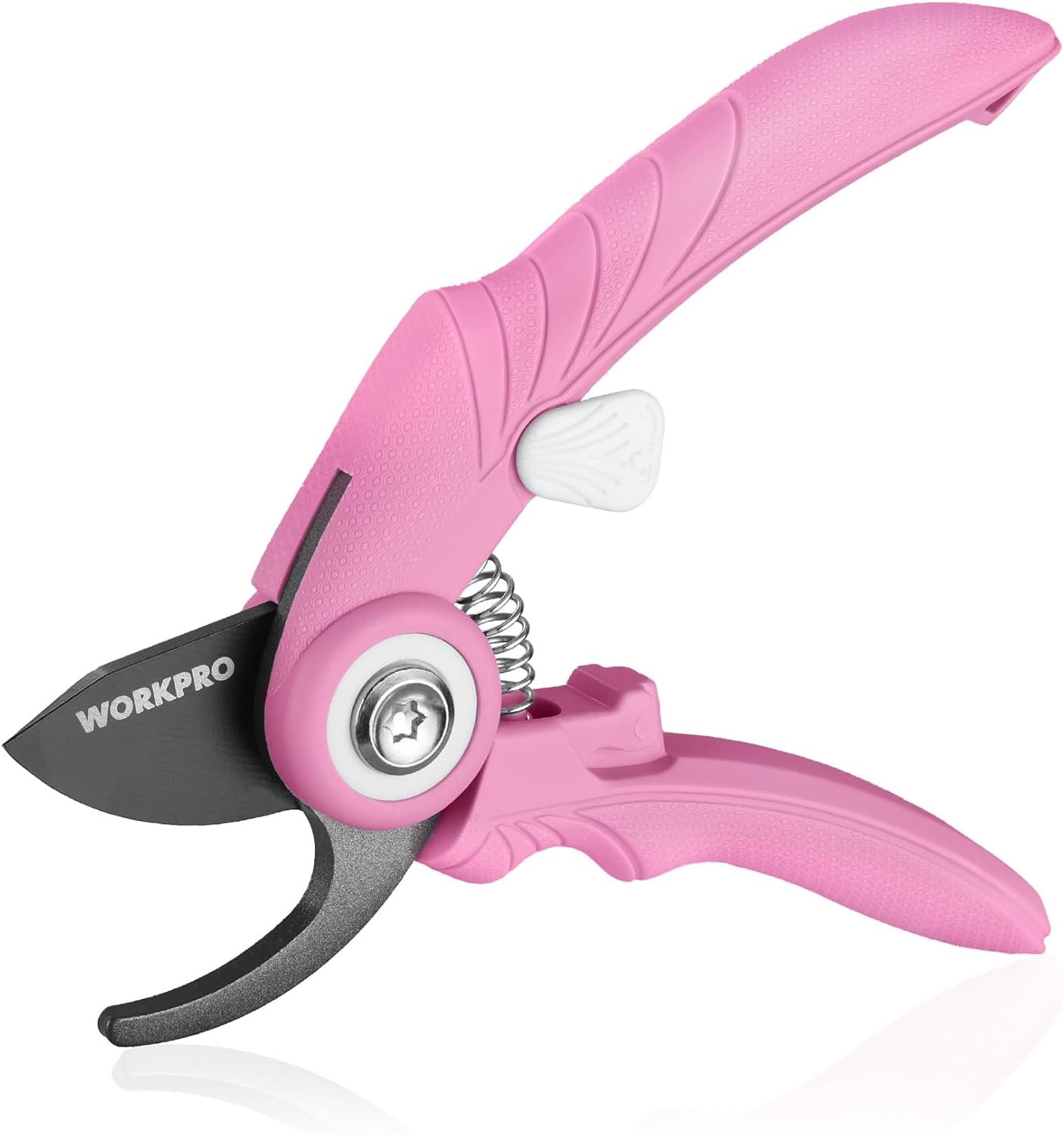 WORKPRO 6.9″ Bypass Pruning Shears, Garden Shears with Sharp SK5 Steel Blade, Handheld Garden Floral Clippers Gardening Scissors for Rose, Plants, Flowers, Gardening Gifts for Women & Men-Pink Ribbon