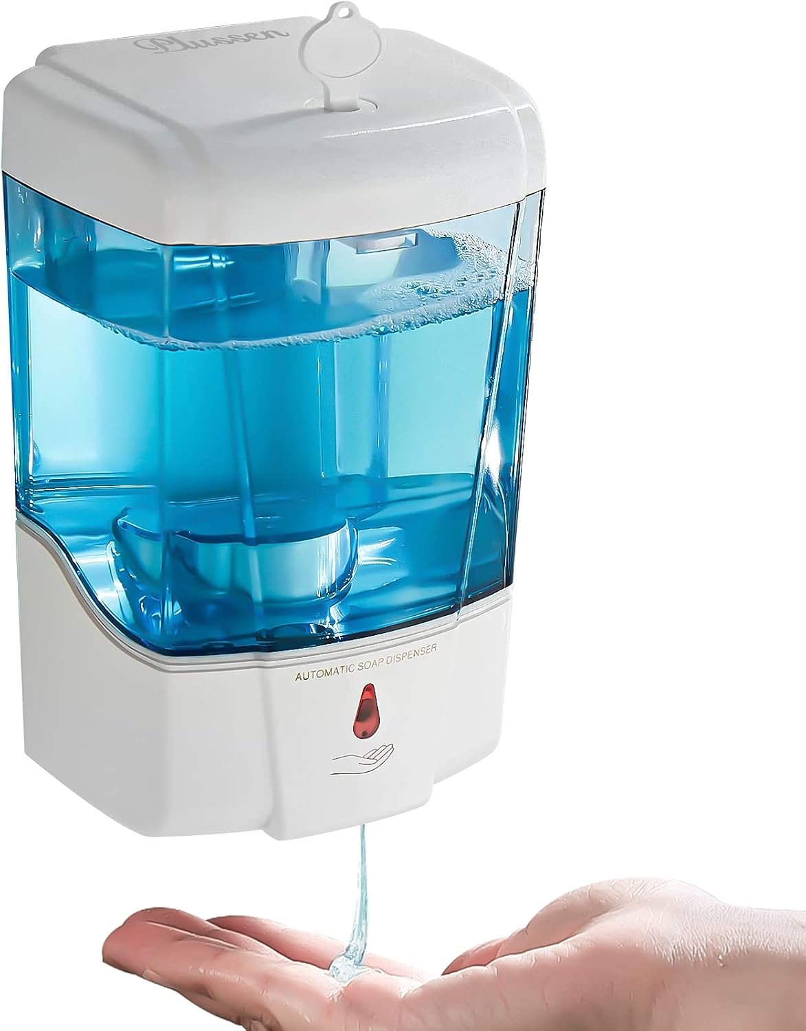 Soap Dispenser Wall Mount, Automatic Hand Sanitizer Dispenser 600ml Gel n Liquid Touchless Commercial Wall Soap Dispenser for Bathroom,White-600ml