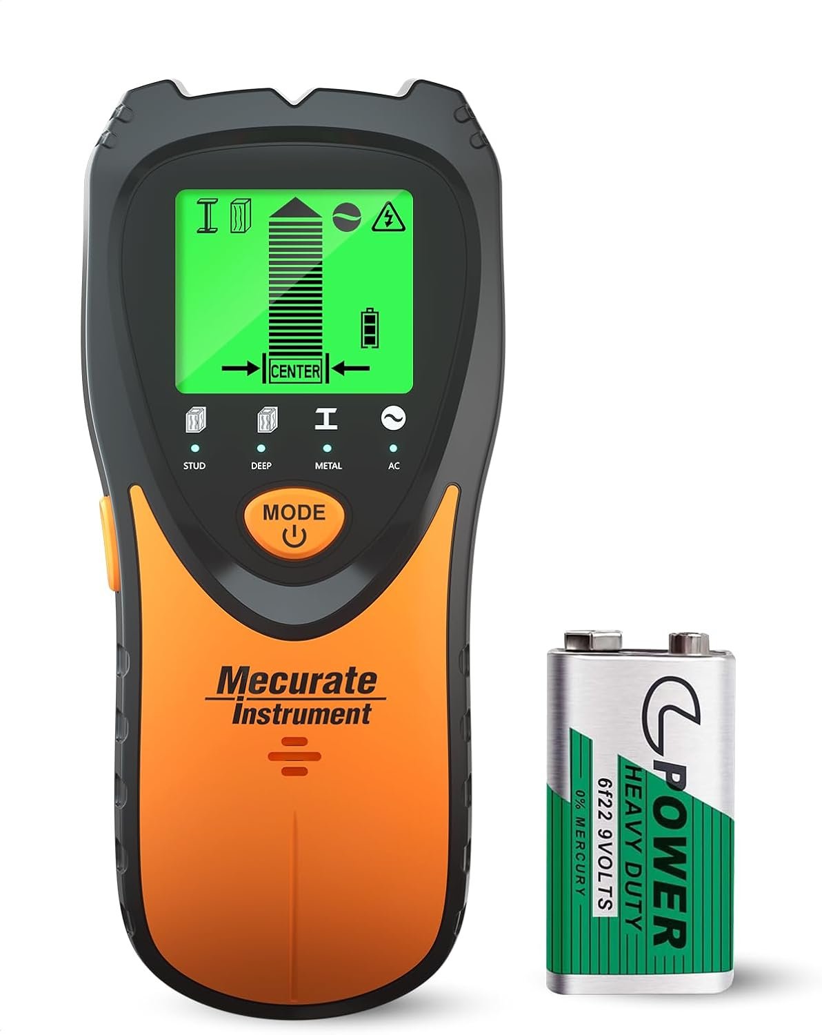 Mecurate Stud Finder Wall Scanner Sensor – 5 in 1 Electronic Stud with LCD Display & Audio Alarm for Wood AC Live Wire Metal Studs Detection Joist Pipe