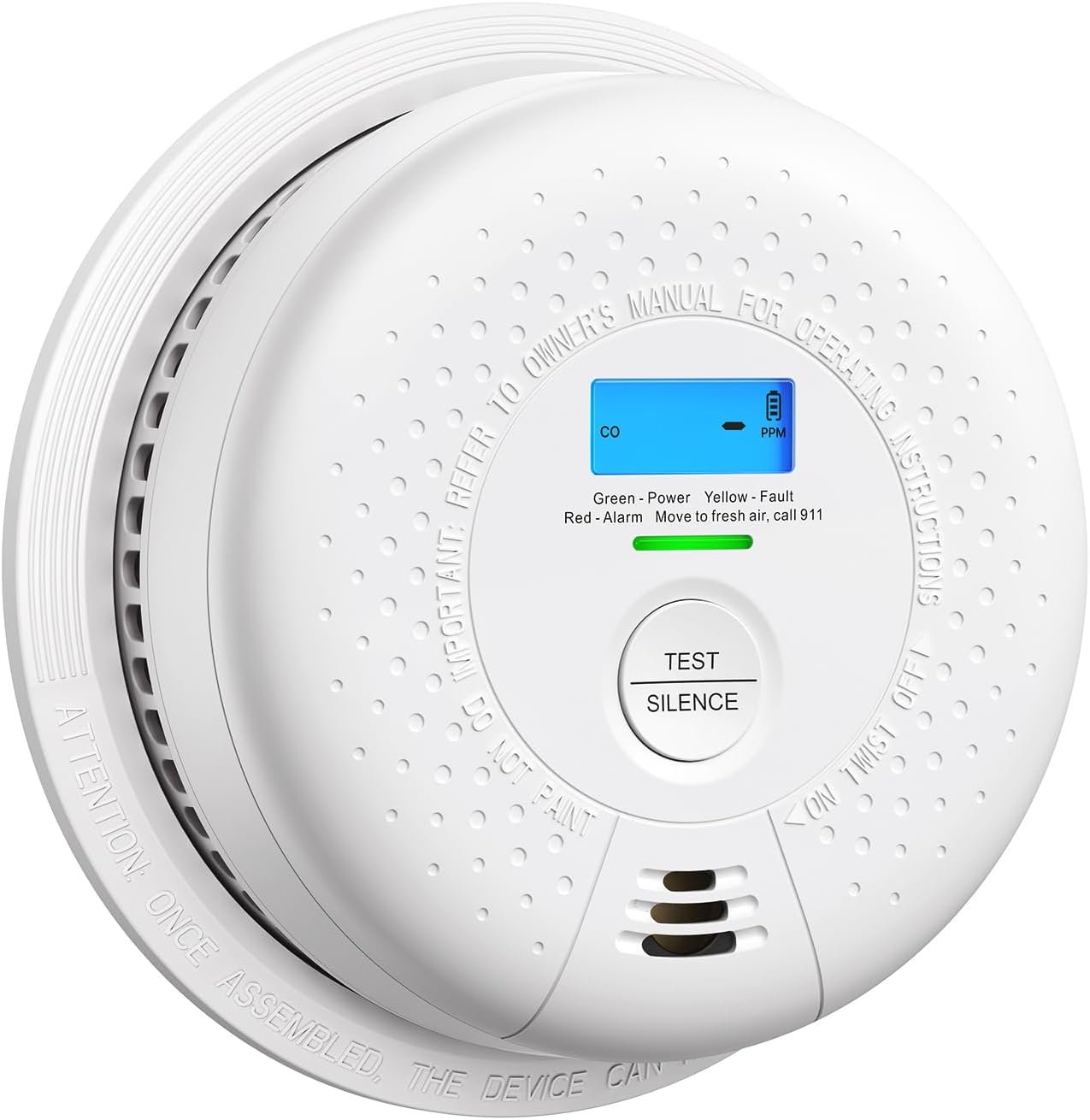 X-Sense Smoke Detector and Carbon Monoxide Detector, SC01, 1-Pack | 10-Year Sealed Battery (Not Hardwired), Real-Time CO and Battery LCD Display, UL 217 & UL 2034 Certified