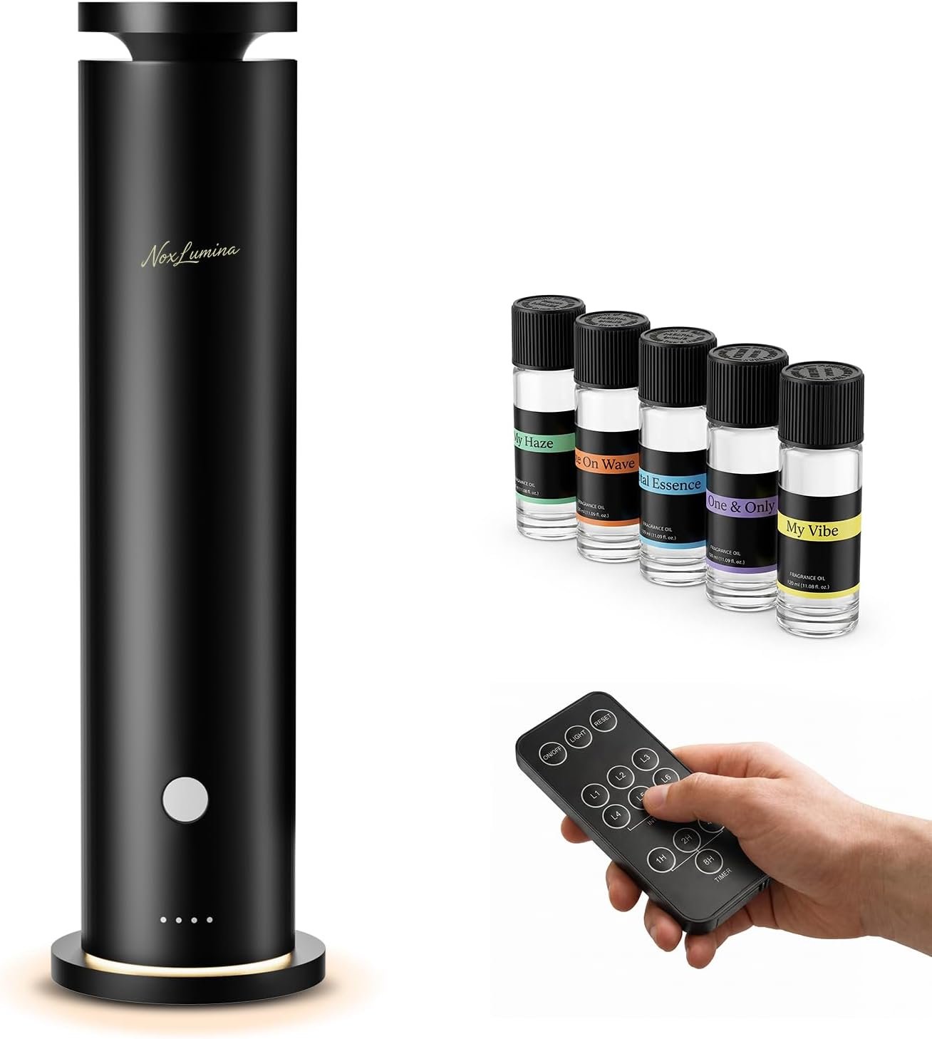 Waterless Diffuser Pro with 5 Scent Oils, Luxury Hotel-Class Essential Oil Diffuser Aromatherapy Machine with 1500 Sq Ft Cover, 6 Mist, 4.06Oz Air Diffusers for Home Large Room Hotel SPA