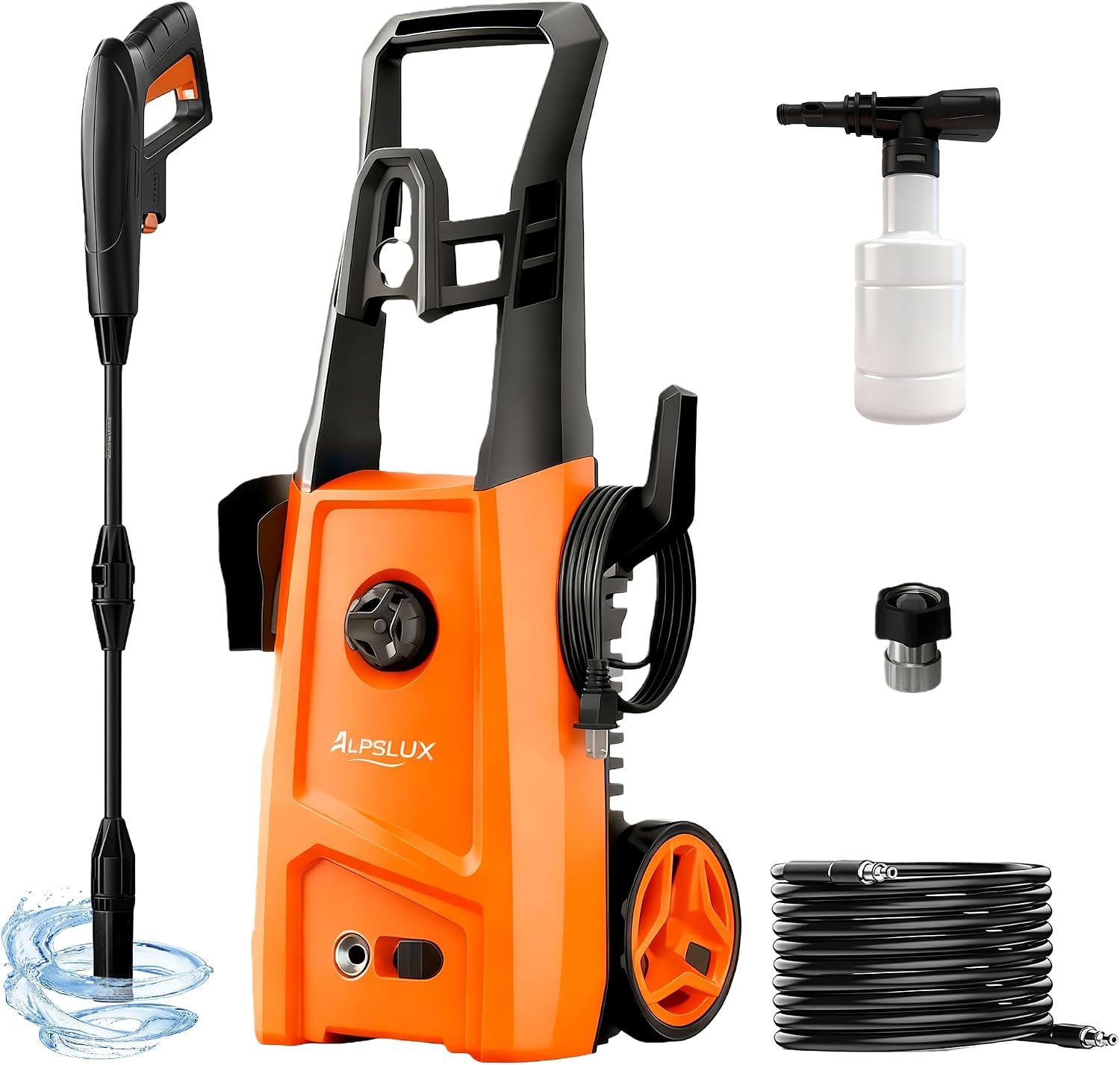 Electric Pressure Washer Power Washer Electric Powered Power Wash Power Washers with Adjustable Nozzle, Pressure Cleaning Machine with Foam Cannon for Cars, Fences, Driveways, Patios, Home Cleaning