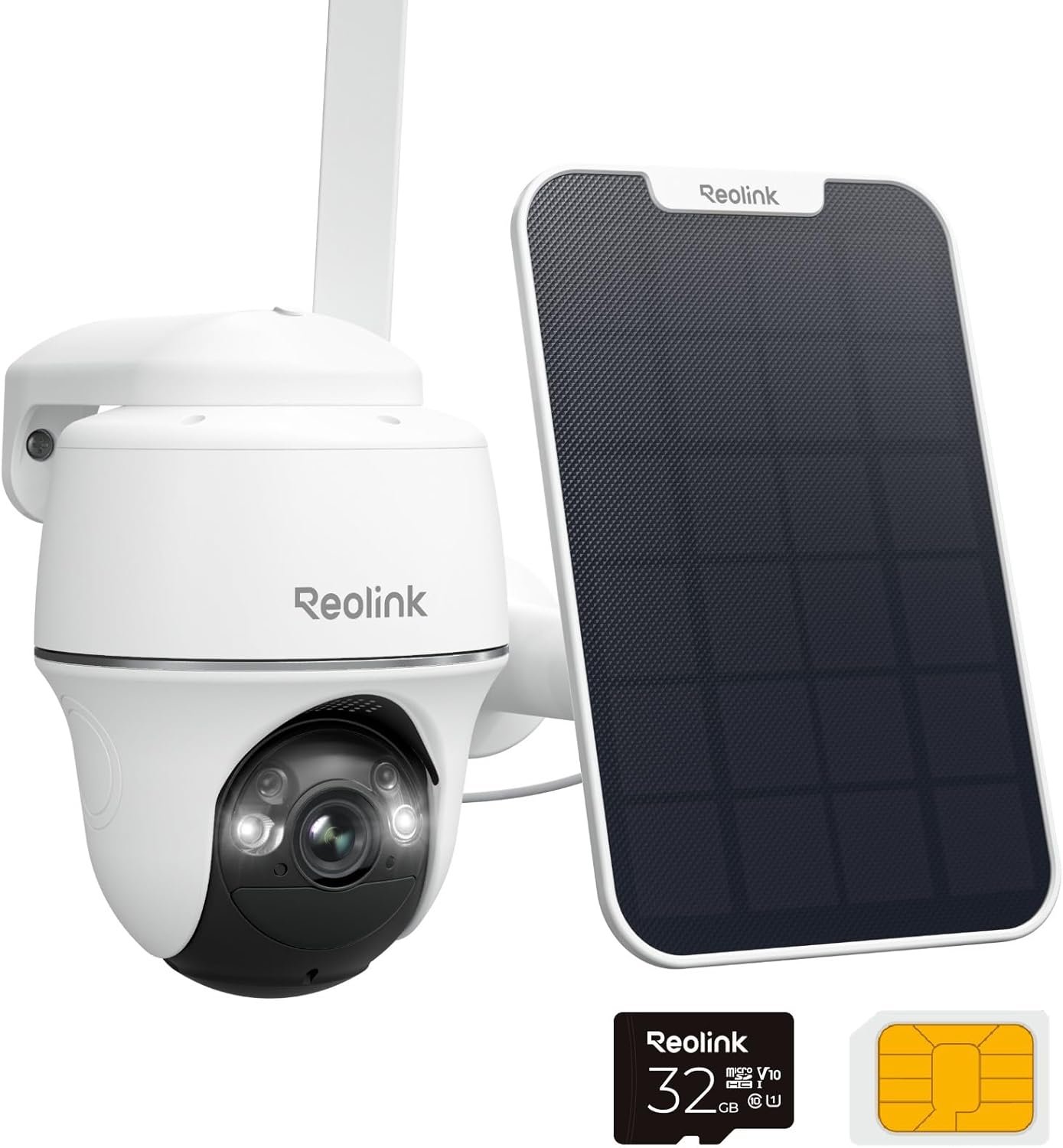 REOLINK 2K+ 4G LTE Cellular Security Camera Wireless Outdoor, Solar Camera | SIM + 32GB SD Card Included, No WiFi Needed, 360° Pan-Tilt, Color Night Vision, Smart AI Detection, Non-Stop Solar Powered