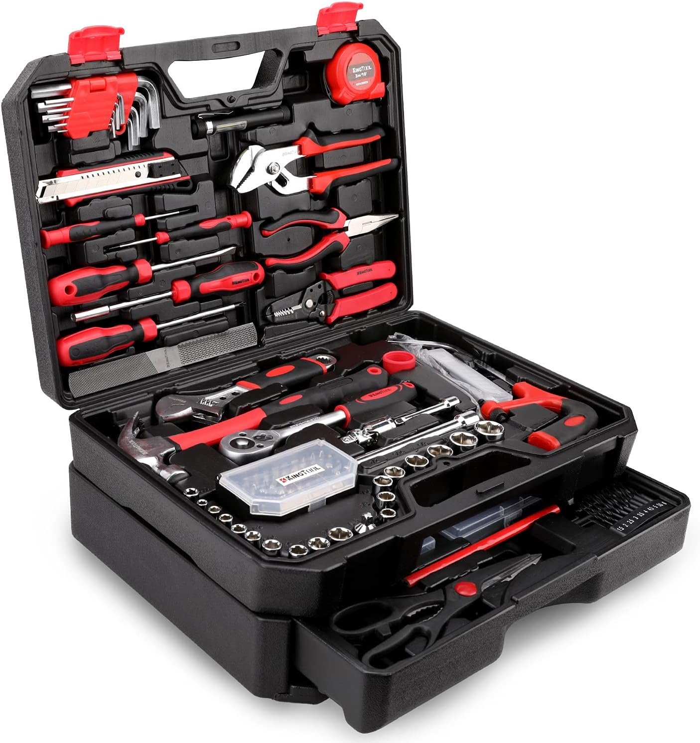 KingTool 325 Piece Home Repair Tool Kit, General Home/Auto Repair Tool Set, Toolbox Storage Case with Drawer, General Household Tool Kit – Perfect for Homeowner, Diyer, Handyman