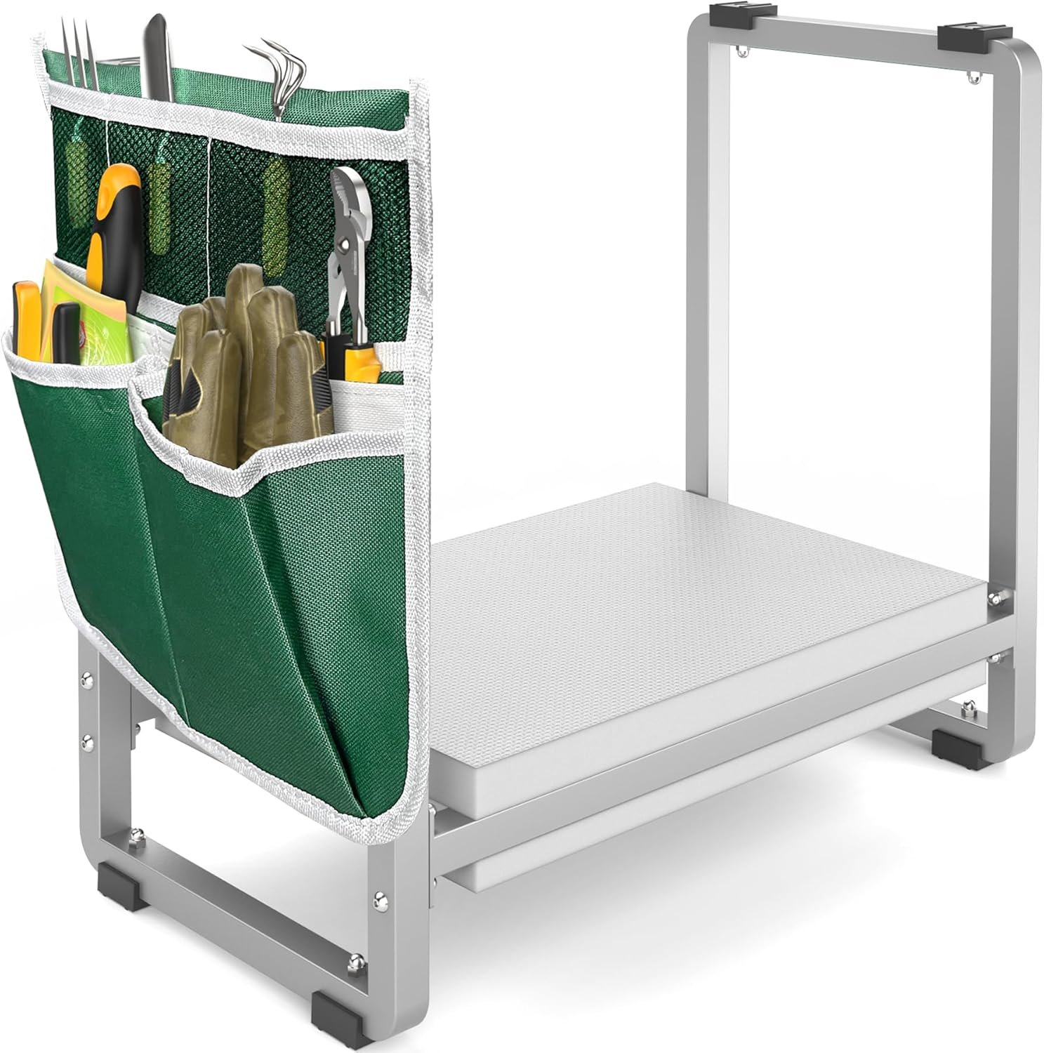 FLINTER Wider Garden Kneeler and Seat, Heavy Duty Thick Gardening Bench for Kneeling and Seat – Garden Kneelers for Seniors, Gardening Stools for Women, Grandparents, Gardeners, Gray