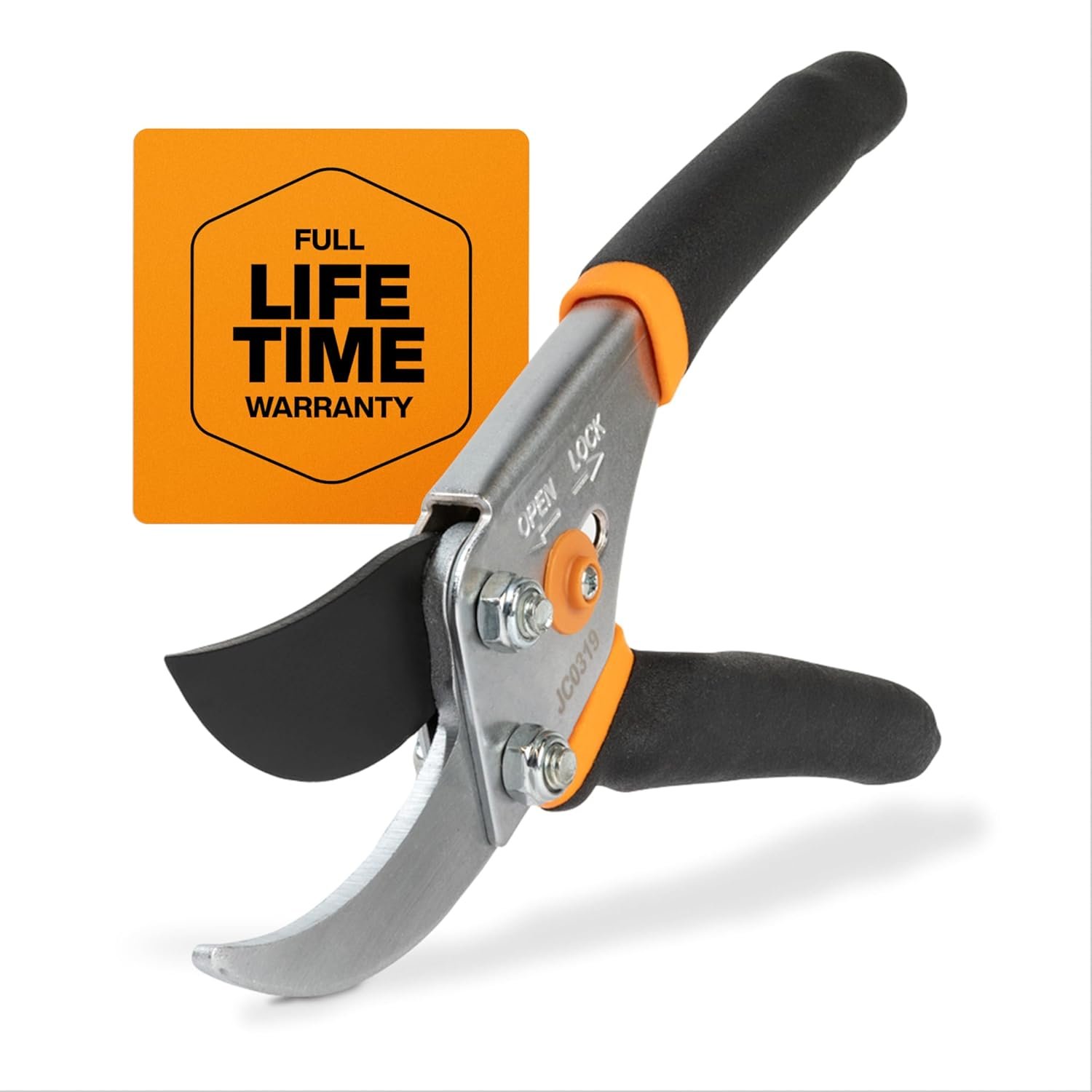 Fiskars Bypass Pruning Shears, 5/8″ Cut Capacity Gardening Scissors, Self-Cleaning Sap Groove Prevents Sticking, Non-Slip Grip for Cutting Stems & Branches, Sharp Steel Blades w/ Low-Friction Coating