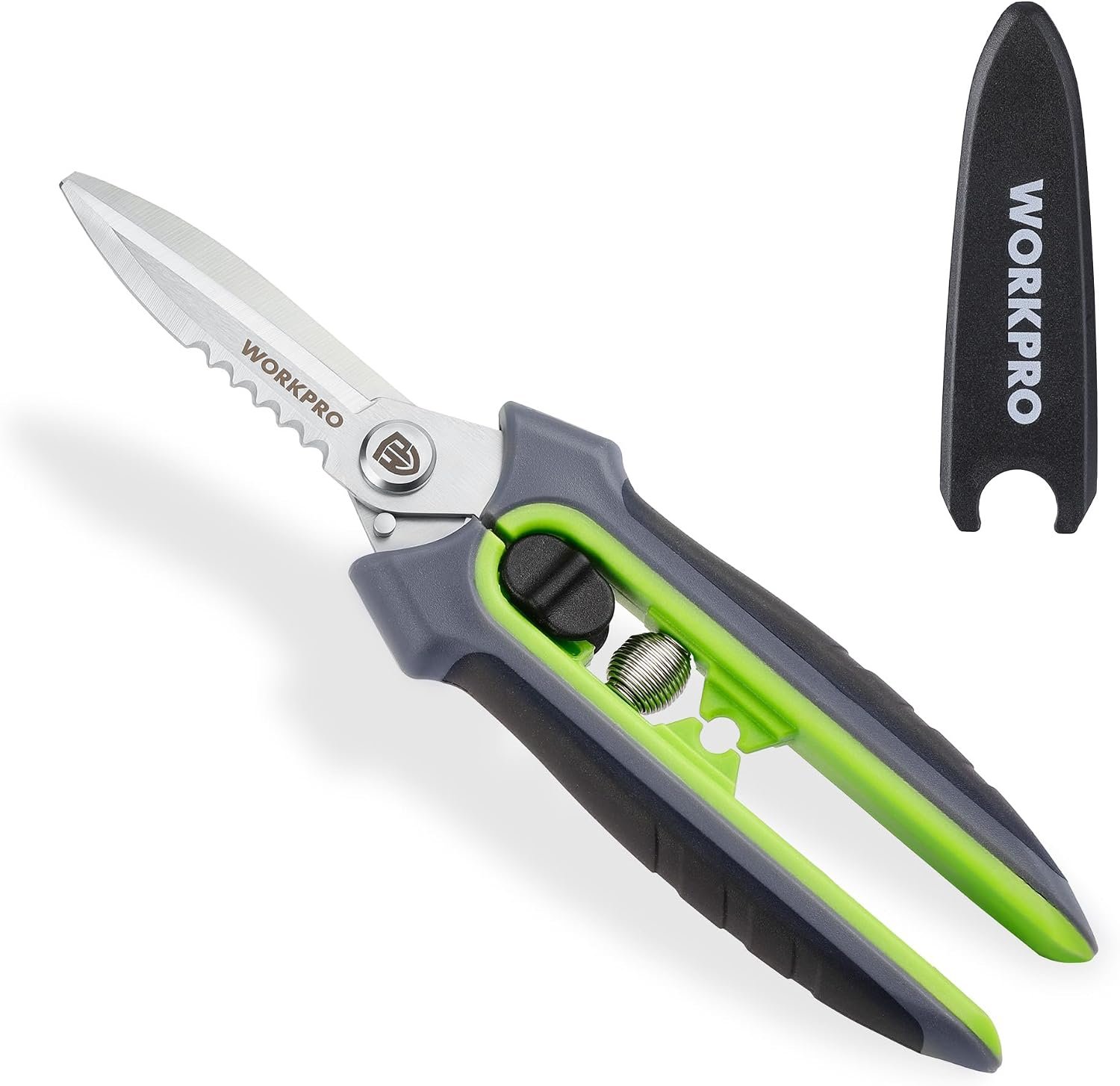 WORKPRO 8″ Pruning Shears for Gardening, Multipurpose Garden Shears | Stainless Steel Blade with Sheath, Straight Pruning Scissors Garden Snips for Flowers, Fruits & Vegetables