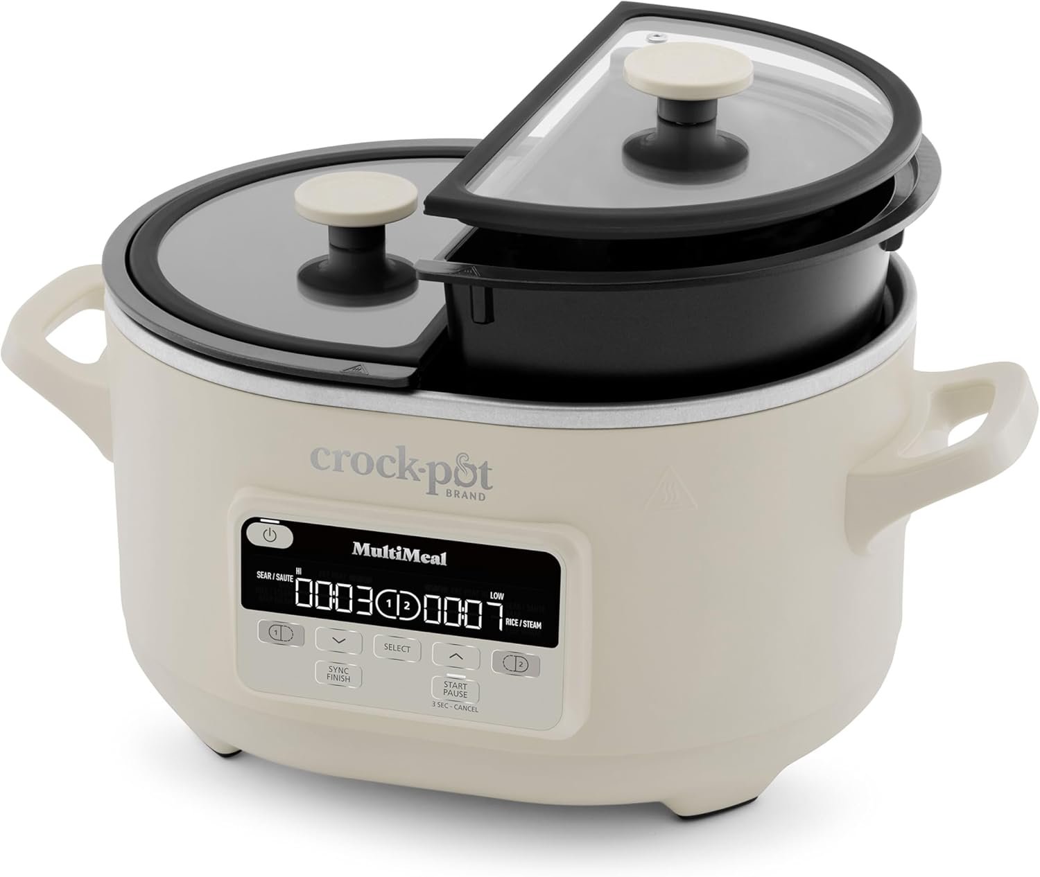 Crock-Pot MultiMeal Multicooker and Programmable Slow Cooker with Bake Function, Create 2 Dishes Simultaneously, Two 3.7qt Nonstick Pots Feed 8+ People, Dishwasher-Safe