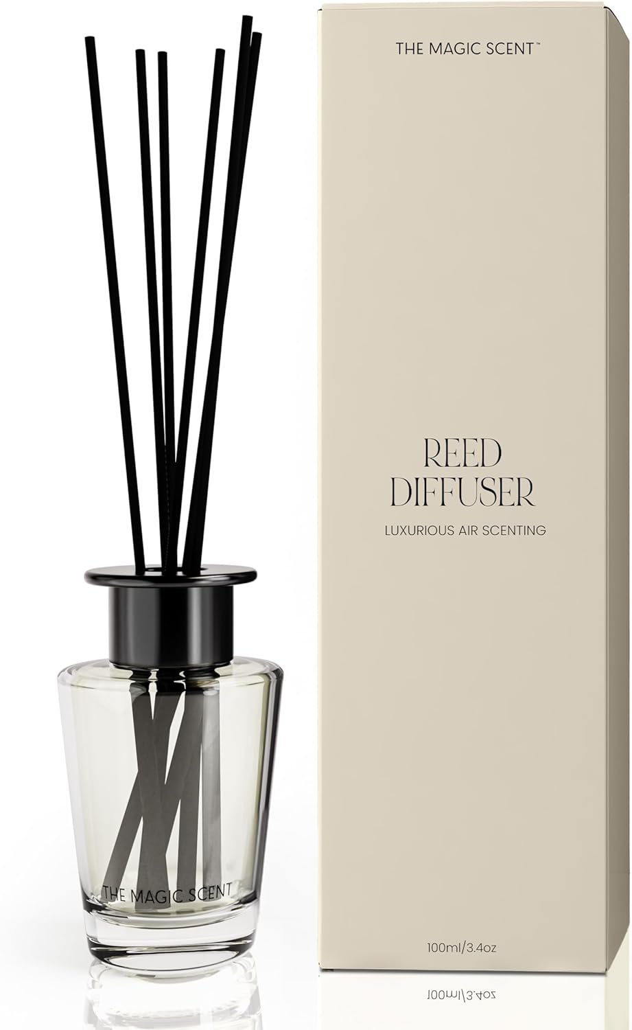 The Magic Scent Mahogany & Teakwood Reed Diffuser for Home – Luxury Scent Diffuser with Premium Fiber Reeds for Lasting Gentle Dispersal – Natural, Toxin-Free Aroma Inspired by Ambercrombie & Fitch