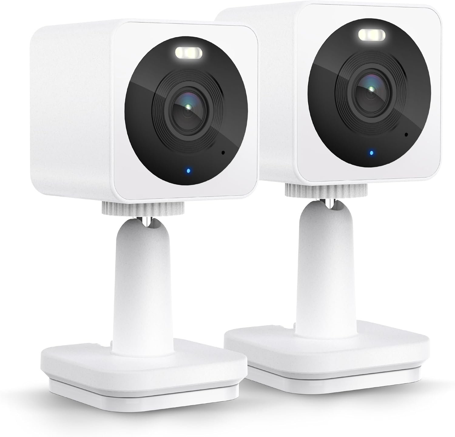 WYZE Cam OG Indoor/Outdoor 1080p Wi-Fi Smart Home Security Camera with Color Night Vision, Wired, Motion Detection, 2-Way Audio, Compatible with Alexa & Google, White (2-Pack), Free Expert Setup