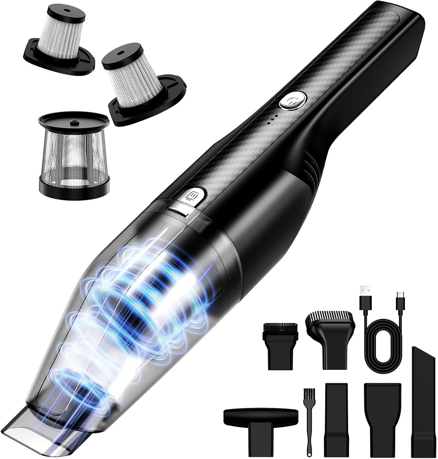 Handheld Vacuum Cordless – Car Vacuum Cleaner with 11000Pa Powerful Suction,1.2lbs Lightweight, Type-C Charge, Multiple Accessories, Portable Hand Vacuum for Home, Pet and Car