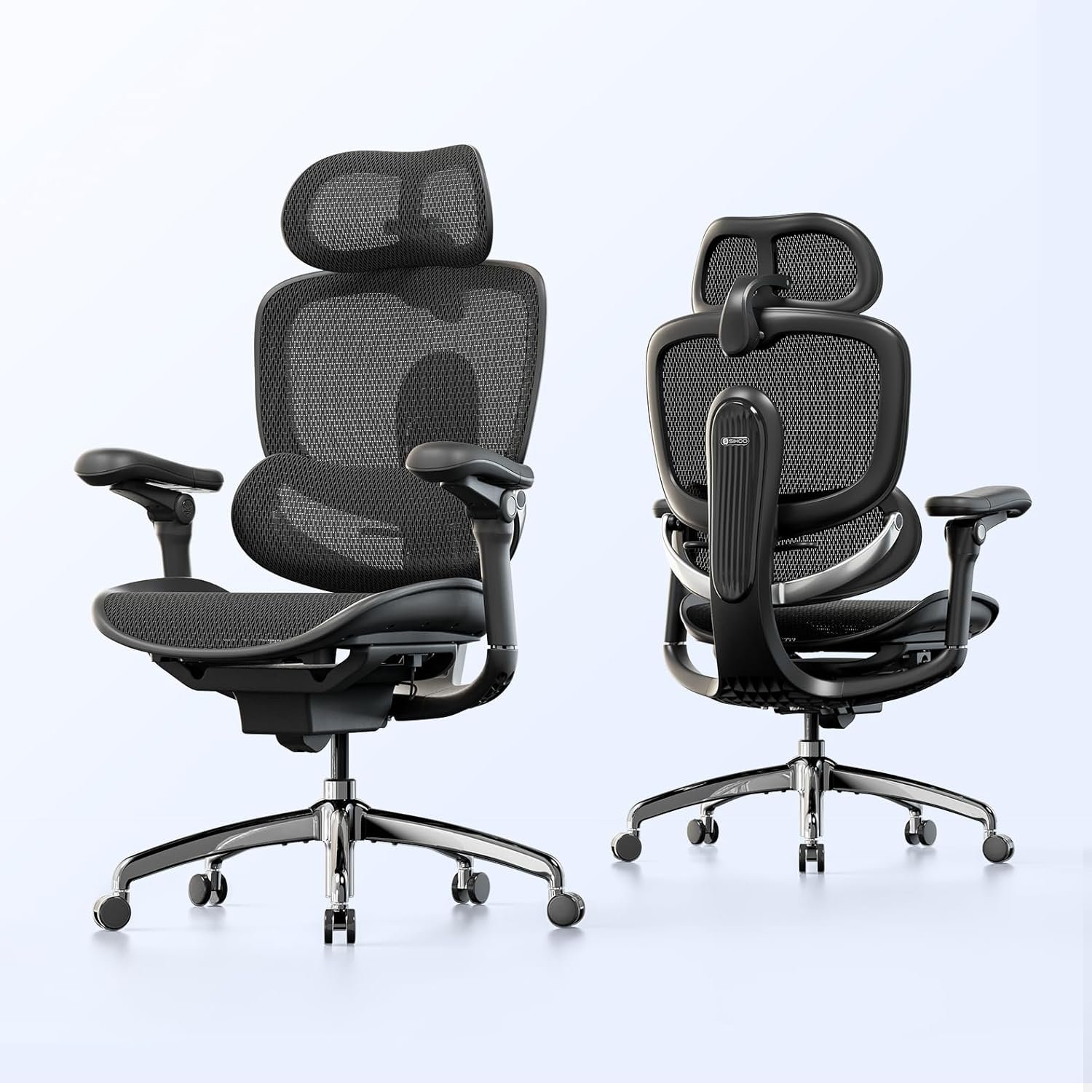 SIHOO Doro C300 Pro V2 Ergonomic Office Chair Without Footrest, Full-Body Adaptive Support, 8D Armrests & Breathable Mesh, Comfy High Back Computer Desk Chair for Long Hours, 135° Recline (Black)