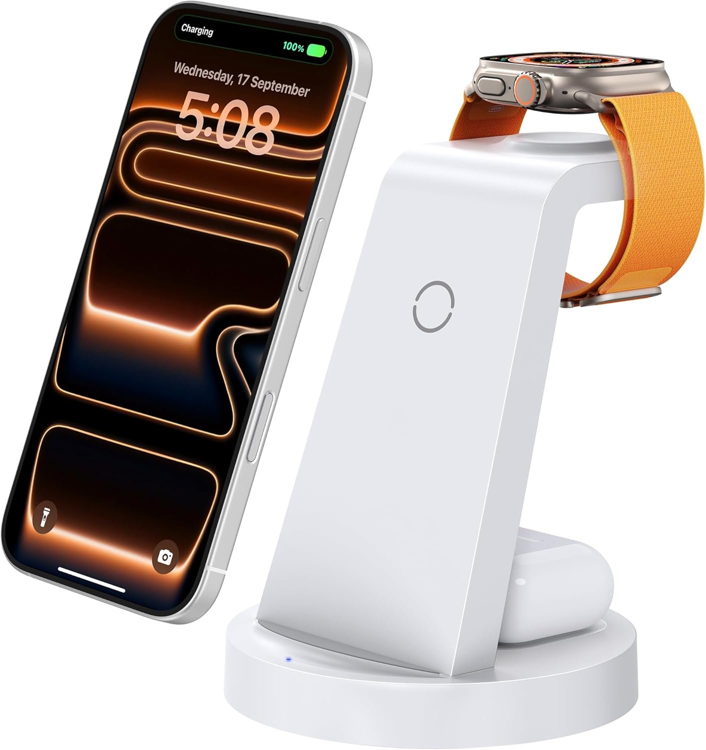 Anlmz 3 in 1 Charging Station for iPhone – Wireless Charger for Apple Products Multiple Devices – Charging Dock Stand for AirPods (for iPhone 17 16e 16 15 14 13 pro 12 11 X Max)