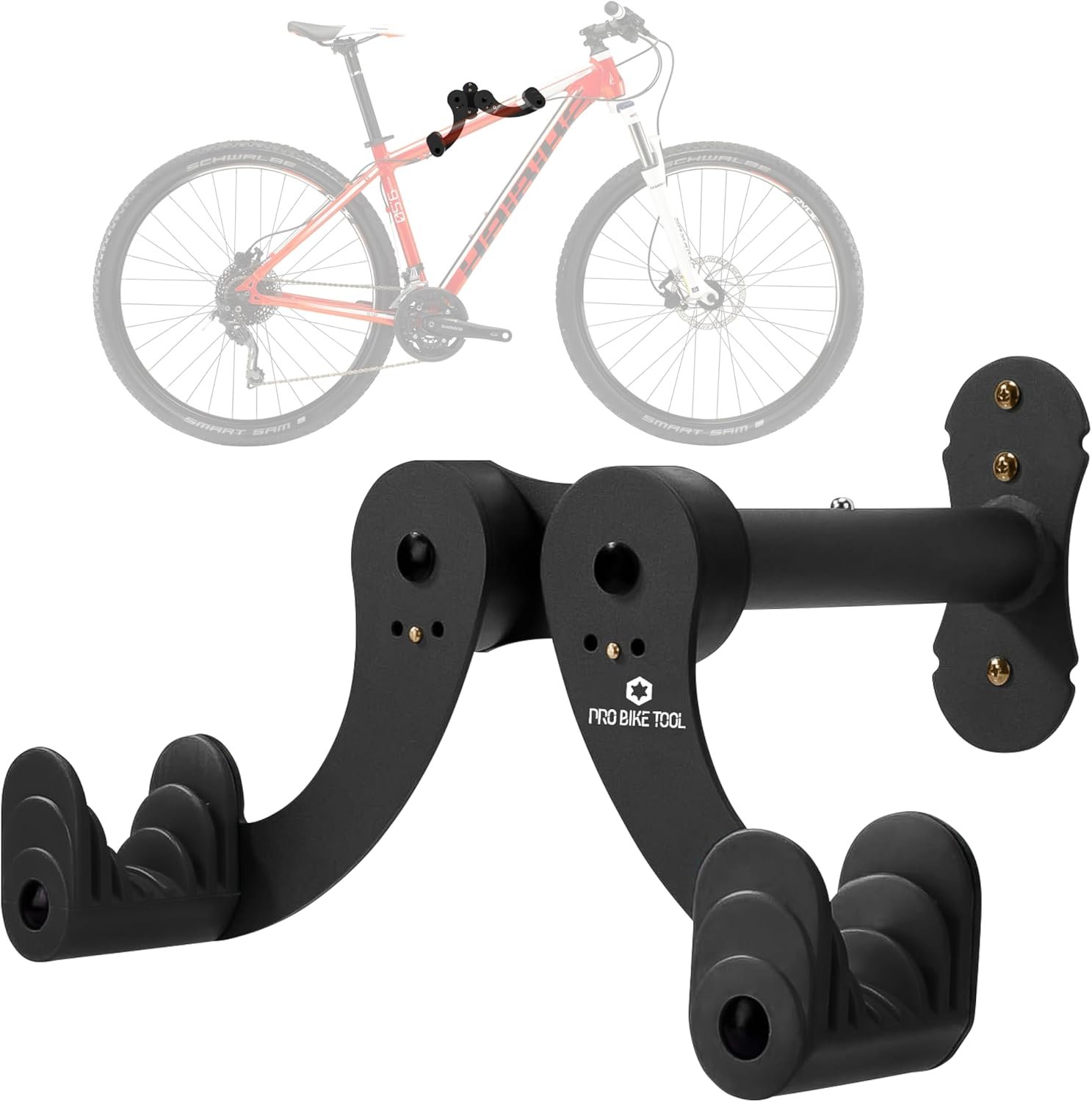 PRO BIKE TOOL Bike Wall Mount – Bike Rack for Garage Wall Mount – Horizontal Bike Storage Rack for Indoor Bicycle Storage – Wall Mounted Bike Hanger for Road, Mountain & Hybrid Bikes