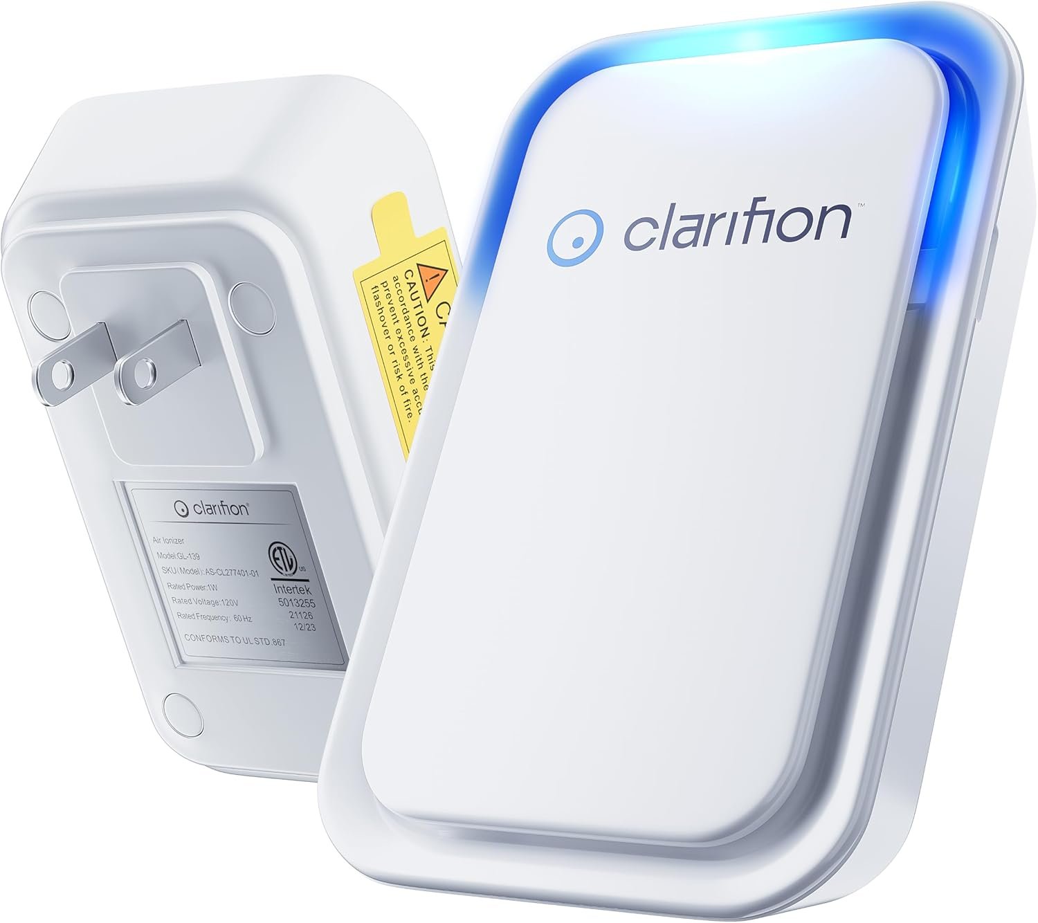Clarifion – Air Ionizers for Home (1 Pack), Negative Ion Filtration System, Quiet Air Freshener for Bedroom, Office, Kitchen, Portable Air Filter Odor, Smoke Dust, Pets, Eliminator, Mini Air Cleaner