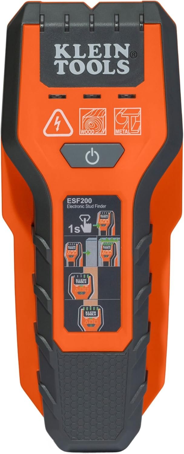 Klein Tools ESF200 Multi-Scan Stud Finder and Wall Scanner with LED Indicators, Fast Auto-Calibration, Detects Wood, Metal, and Live AC, One-Handed Operation, Compact Wall Detector