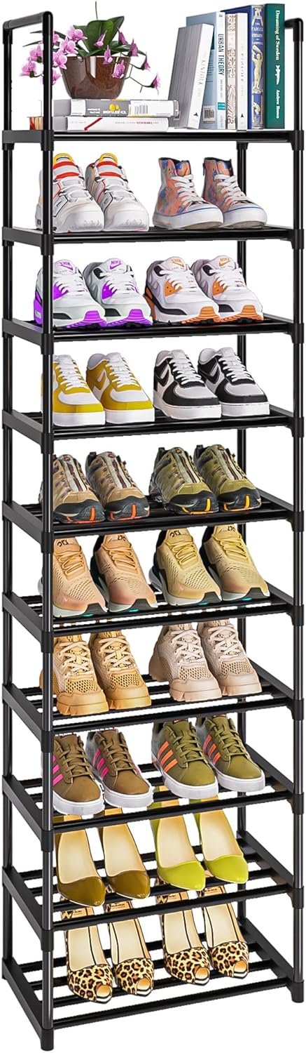 OYREL Sturdy Metal Organizer for Narrow Closets, Shoe Shelf Stand