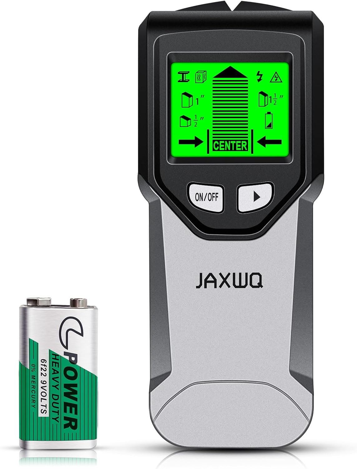 Stud Finder Wall Scanner – 5 in 1 Stud Finder Tool w/Smart Chip and HD LCD Display, Stud Detector Beam Finders for the Center and Edge of Wood AC Wire Metal Studs Joist Pipe (‎Silver Plate)