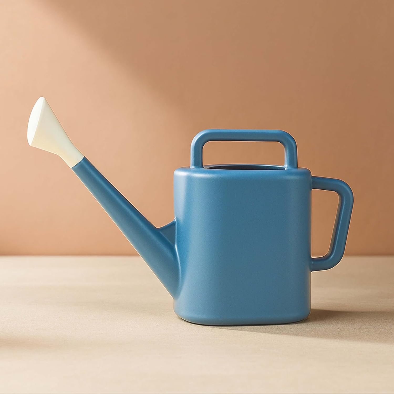 2 Gallon Resin Watering Can Blue – Top & Side Dual Handle for Easy Carry & Pour, Offset Opening Mess-Free Refill, Sturdy Garden Watering Can for Indoor & Outdoor Plants