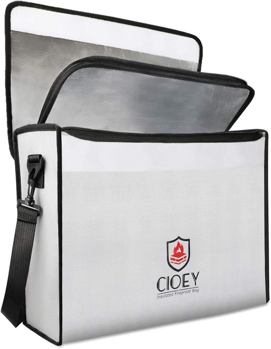Fireproof Document Bag – Fireproof Box [Thermal Insulated] Fireproof Safety Boxes for Home Large Fireproof Bag Lockable Zipper Fireproof Safe Box Home Safes Fireproof Waterproof Fireproof Money Bag