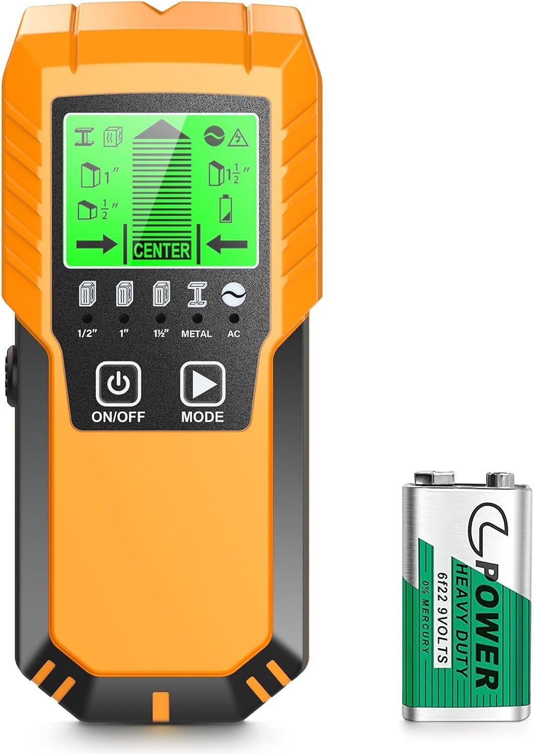 Stud Finder Wall Scanner Detector – 5 in 1 Electronic Wall Wood Metal Stud Locator Edge Center Sensor Beam for Live AC Wire Pipe Metal Lumber Joist Drywall Framing Detection（Yellow）
