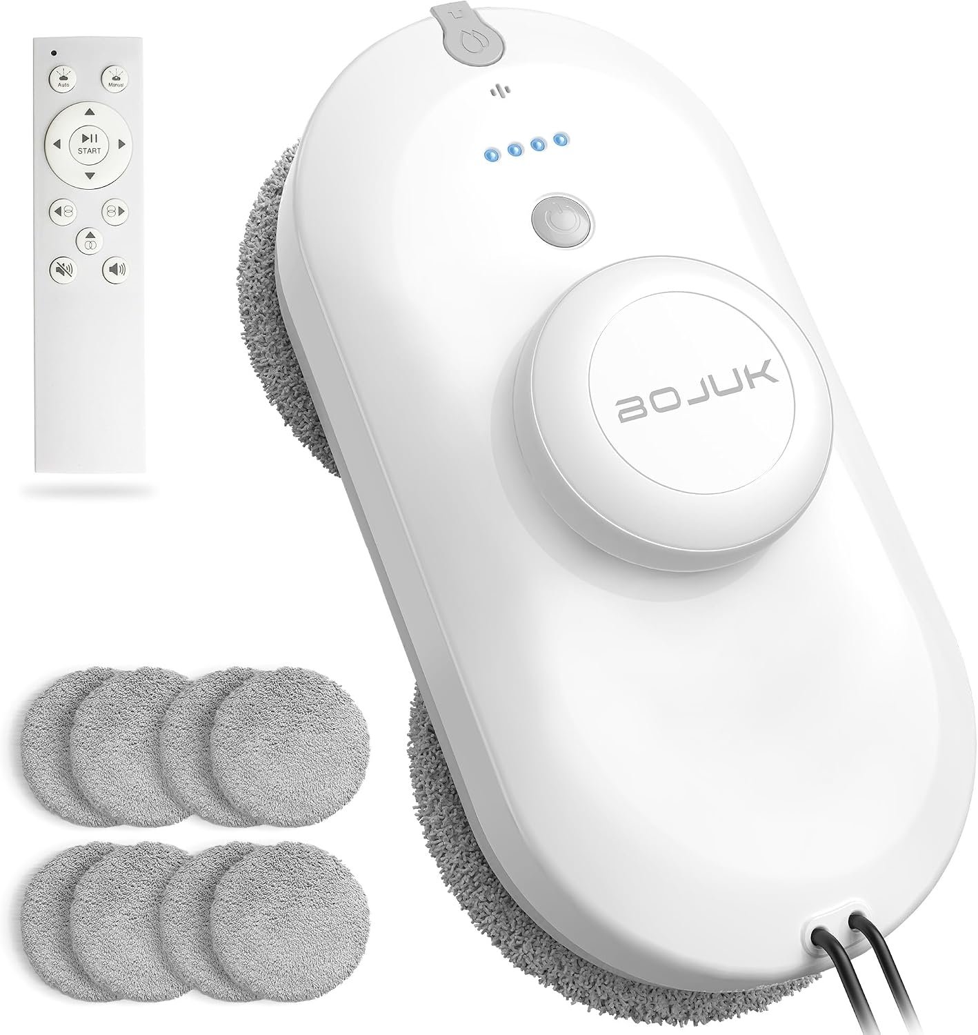 Window Cleaning Robot, 5000Pa Suction, Dual Spray, AI Smart Path Planning, Wet and Dry Glass Cleaner with Edge Detection and Anti-Drop Protection for High-Rise Windows
