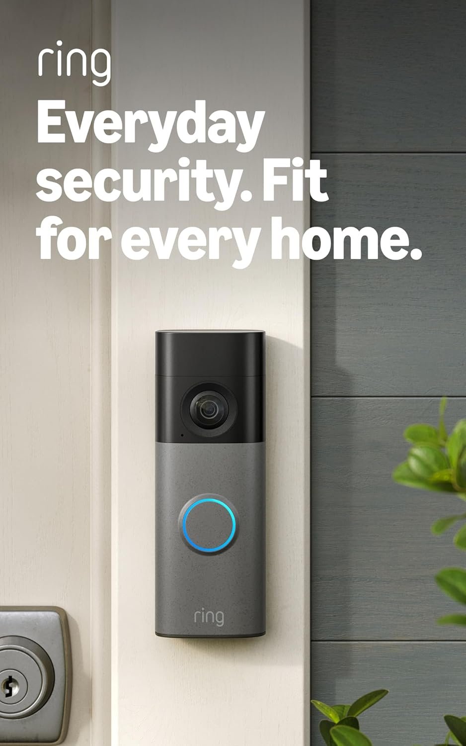 Ring Battery Doorbell (newest model) — Retinal 2K with wide-angle video, up to 6x Enhanced Zoom, Two-Way Talk, and Built-In Battery, Matte Mocha
