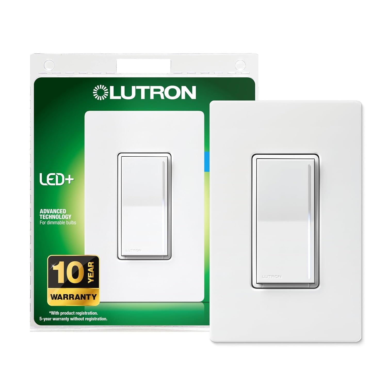 Lutron Sunnata Touch Dimmer Light Switch with Wallplate, LED+ Advanced Technology for dimming LEDs, 3 Way/Multi Location, STCL-153MW-WH, White
