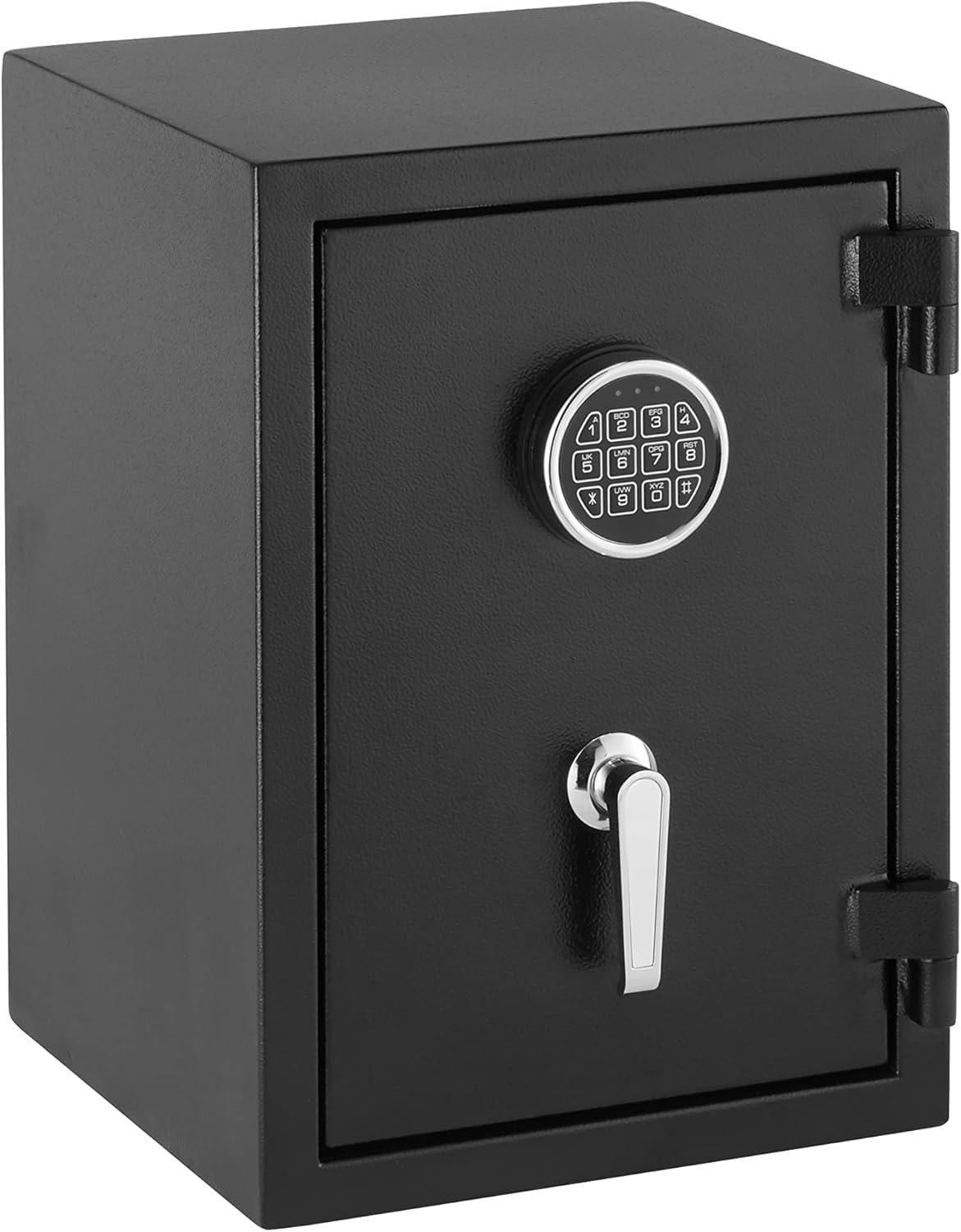 Amazon Basics Fire Safe with Programmable Electronic Keypad, 1.24 Cubic Feet, 14-Gauge Steel, UL 72 Compliant, 14.2″W x 13.8″D x 19.7″H, Black, for Documents and Valuables