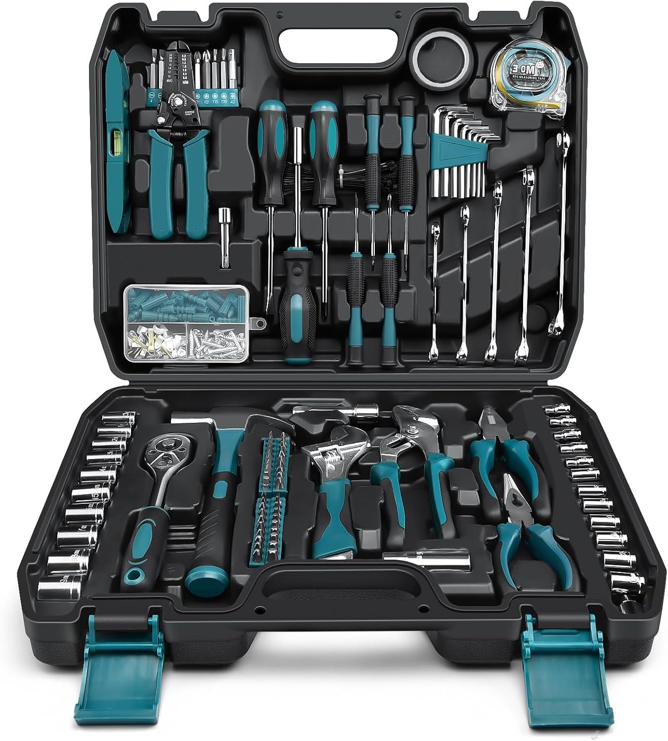 Sundpey Home Tool Kit 281-PCs – Portable Complete Basic Repair General Hand Tool Sets for Men Women – Full Tool Set with Socket Wrench Set & Screwdriver Set & Metric Hex Key & Pliers & Tool Box Case