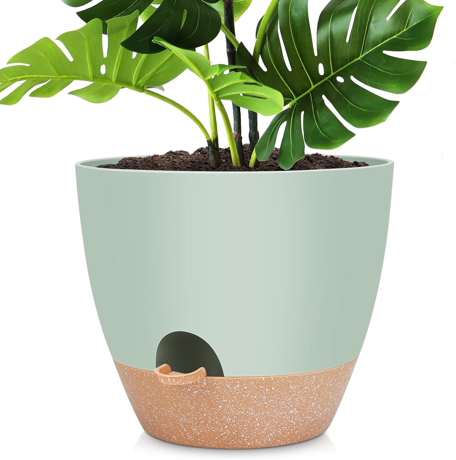 YNNICO 12 inch Large Self Watering Plant Pots, Flower Pots Planters with Multi Mesh Drainage Holes for Indoor Outdoor Garden Plants and Flowers