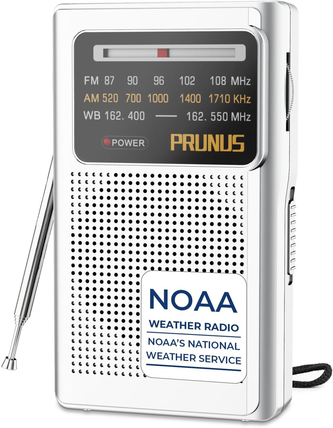 PRUNUS J161 NOAA Weather Radio AM FM, Battery Operated Radio for Power Outages, Transistor Radio with Best Reception,Stereo Earphone Jack, for Emergency,Hurricane, Storm, Running, Walking,Home