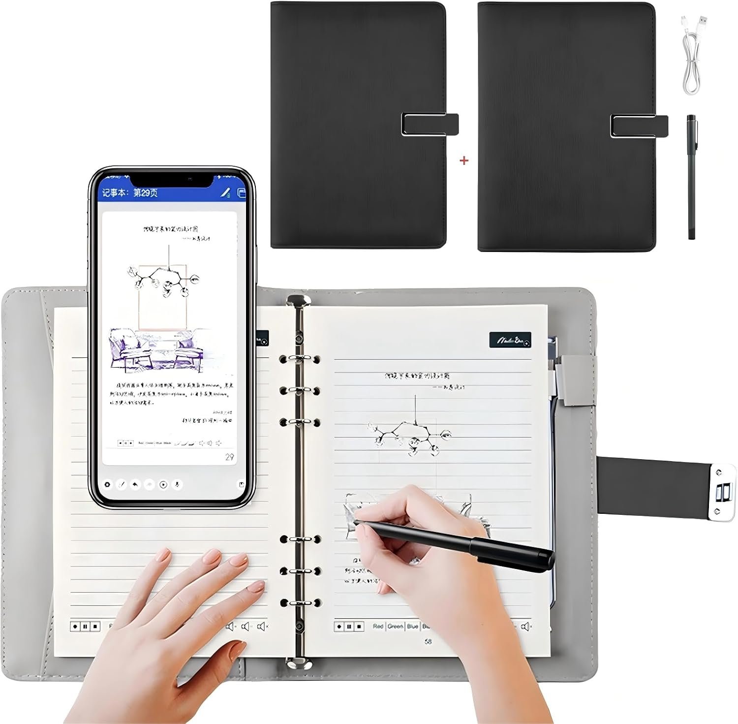 Smart Digital Pen | Real-Time Sync Write on Paper Sync to Phone Mobile Voice to Text Handwriting Voice to Digital Voice-Controlled Painting