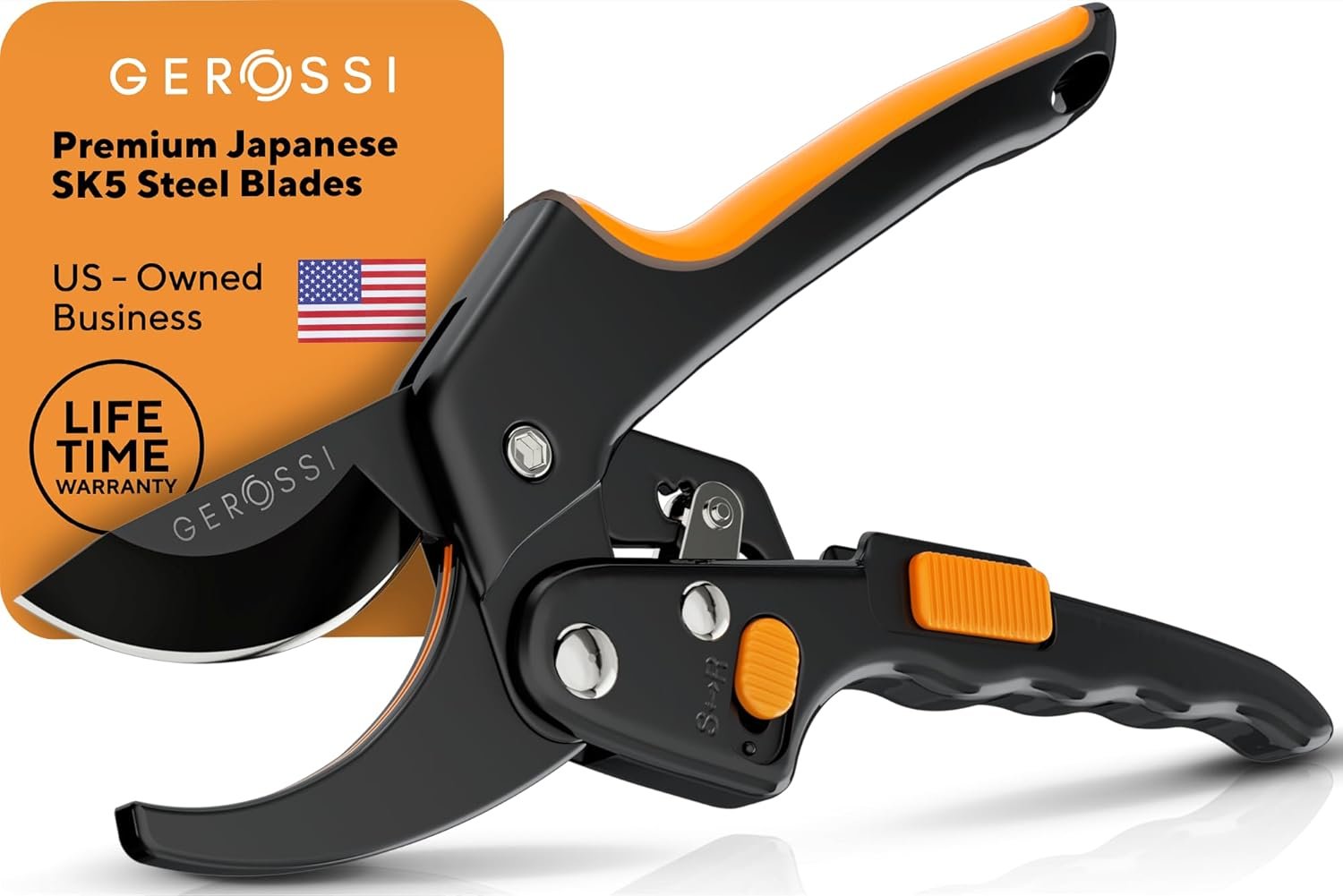 Ratchet Pruning Shears for Gardening Heavy Duty – Increases Cutting Power 3x – Perfect Ratchet Pruners for Weak Hands & Arthritis- 8” Anvil Garden Clippers – w/Extra Sharp Blade for Effortless Cutting
