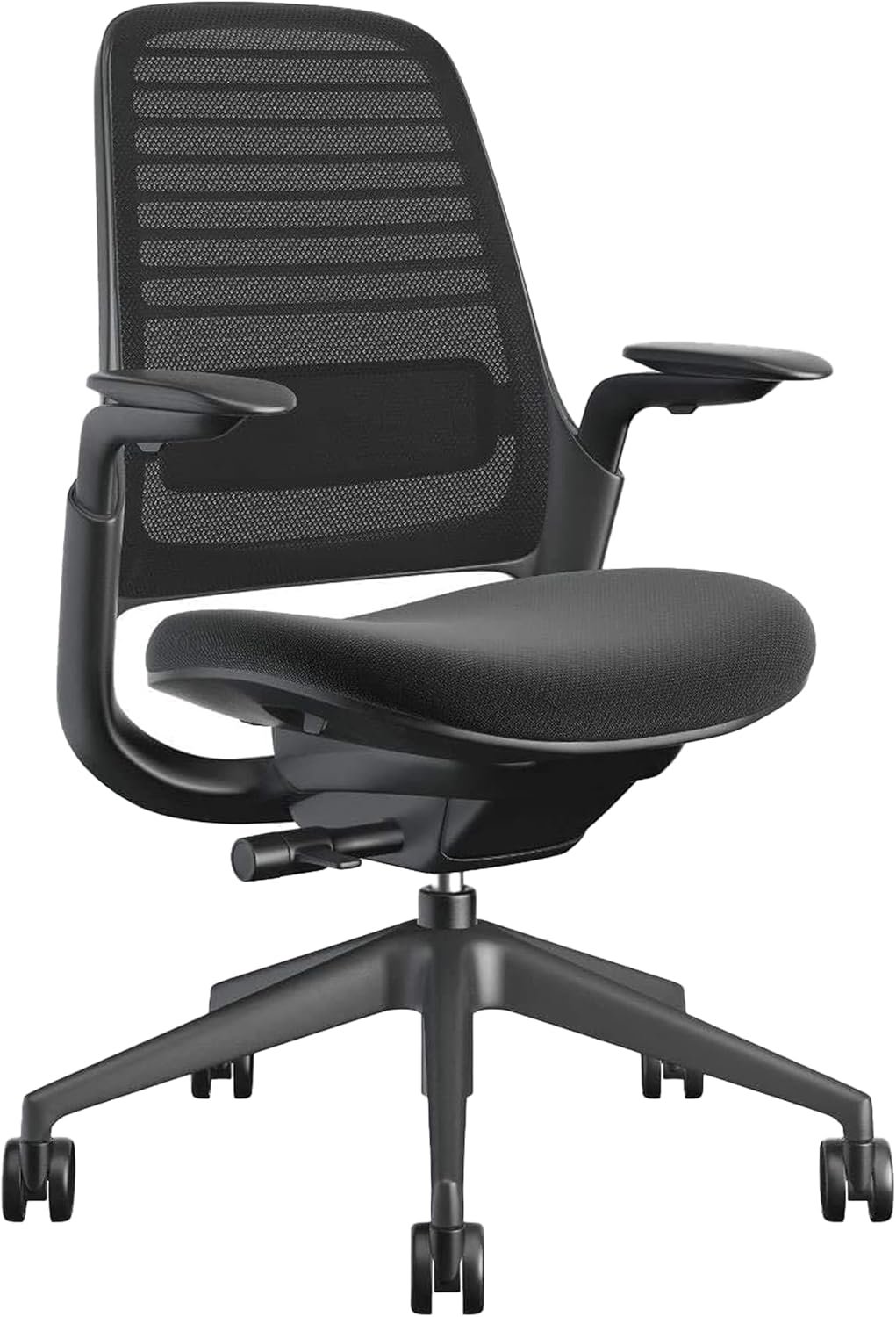 Steelcase Series 1 Office Chair – Ergonomic Work Chair with Wheels for Carpet – Helps Support Productivity – Weight-Activated Controls, Back & Arm Support – Easy Assembly – Licorice